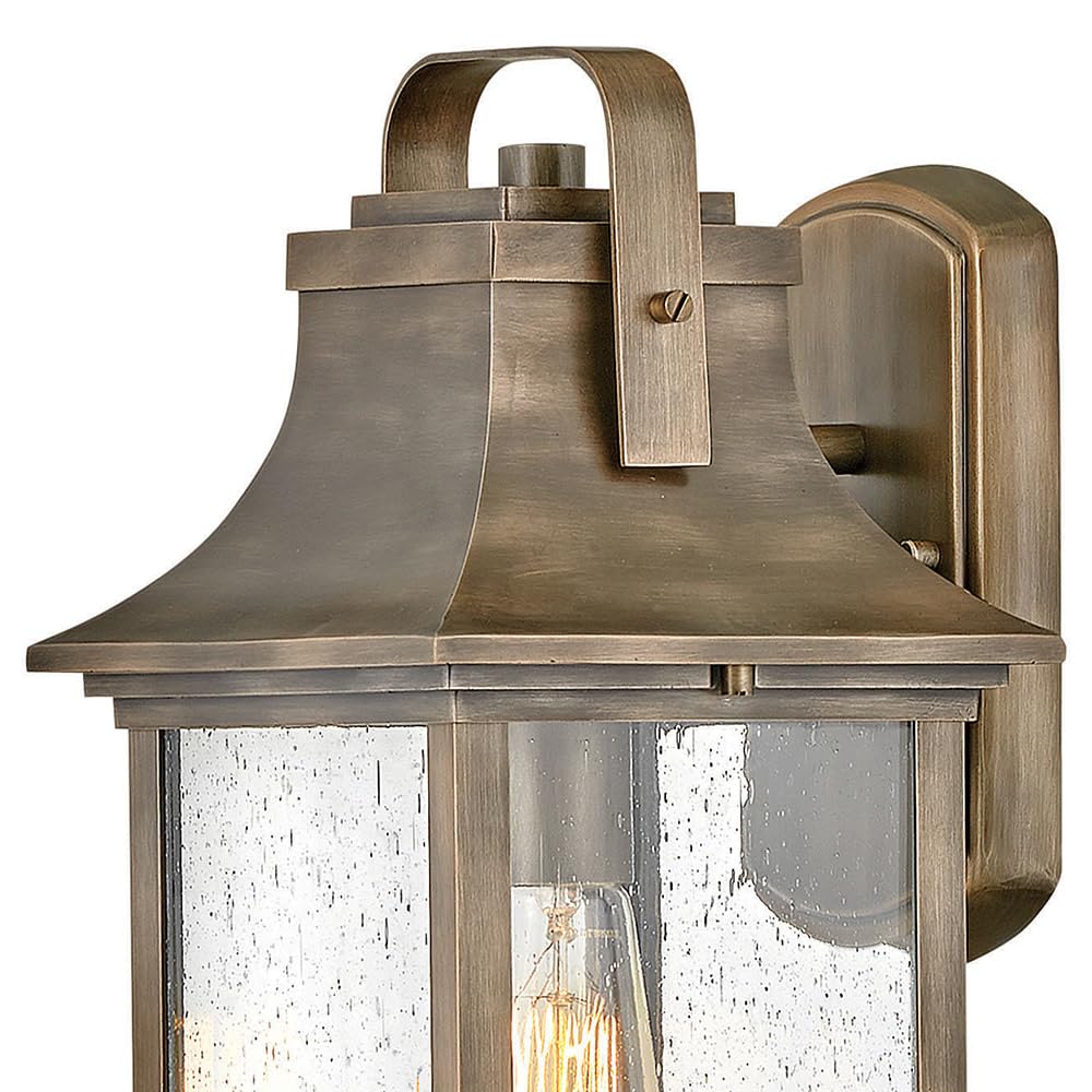 hinkley-grant-one-light-outdoor-wall-mount-burnished-bronze-clear-seedy-glass image 3