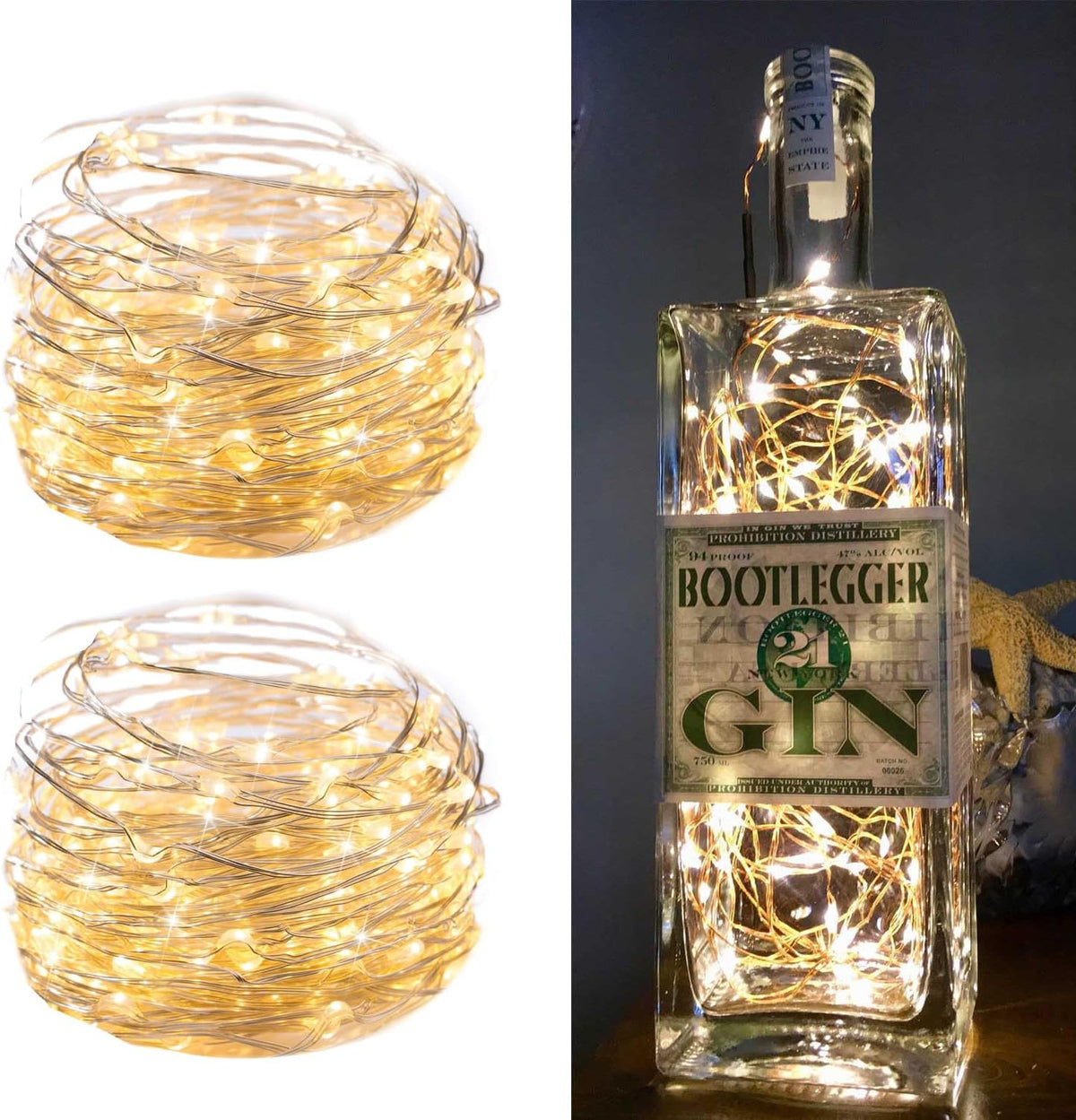 brightown-2-pack-33ft-100-led-plug-in-silver-wire-firefly-fairy-lights-warm-whit image 1