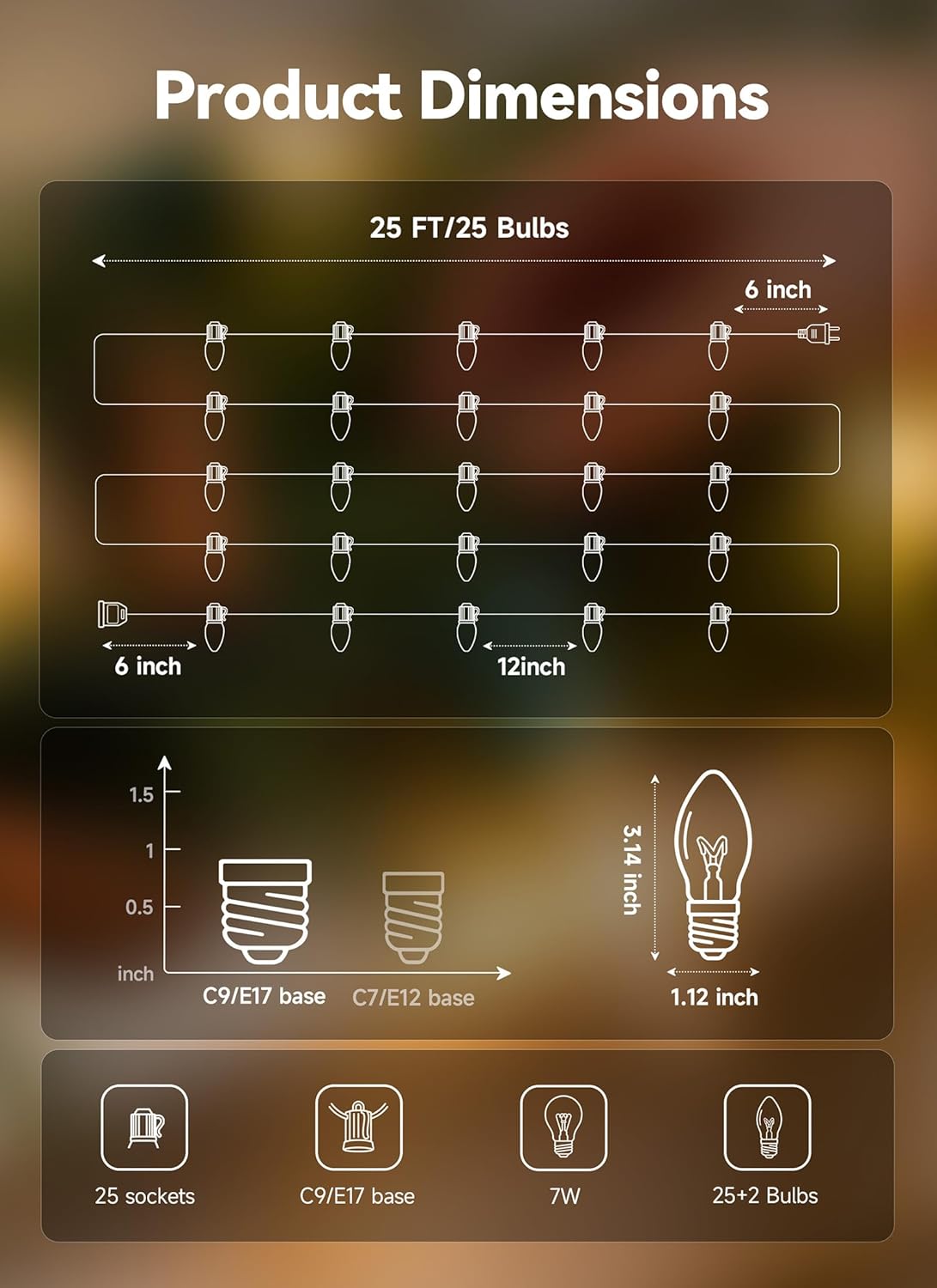 brightown-c9-christmas-string-lights-25ft-25-clear-bulbs-plug-in image 8