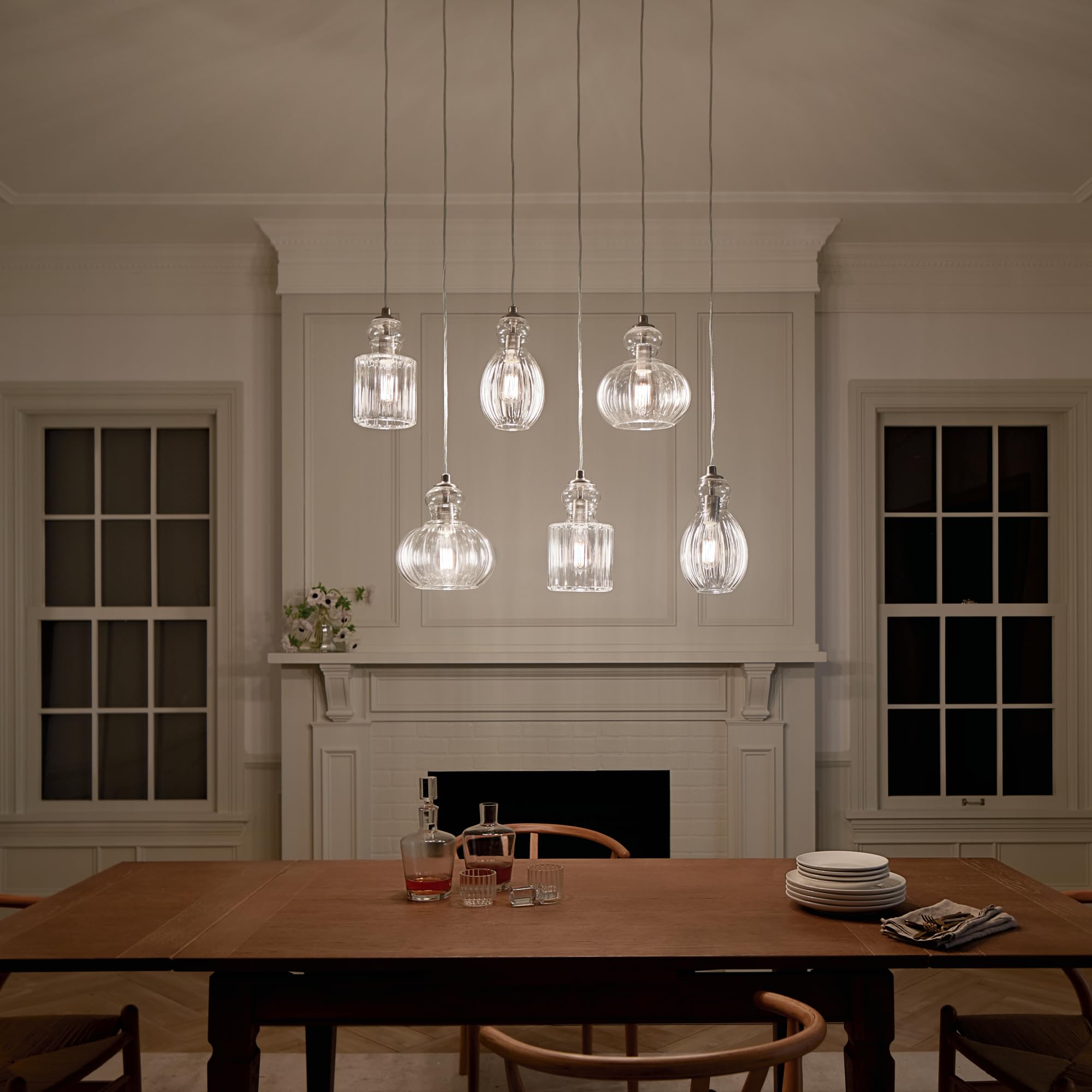 kichler-lighting-riviera-35-5-6-light-linear-chandelier-with-clear-ribbed-glass- image 7