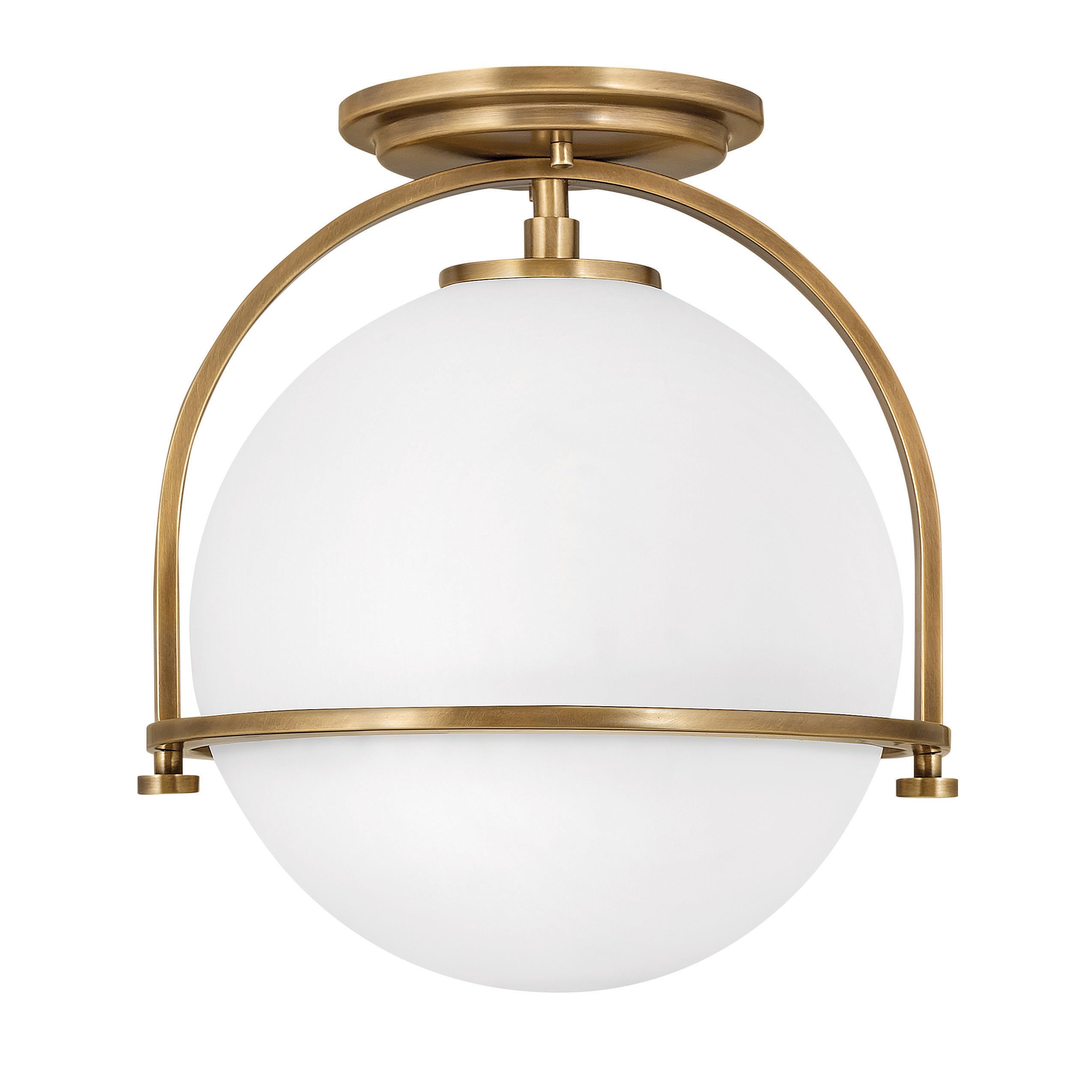 hinkley-somerset-small-semi-flush-mount-ceiling-light-in-heritage-brass-with-etc image 1