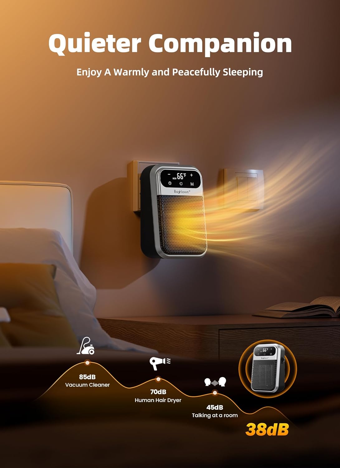 brightown-800w-plug-in-heater-with-remote-outlet-space-heater-with-touch-led-dis image 6
