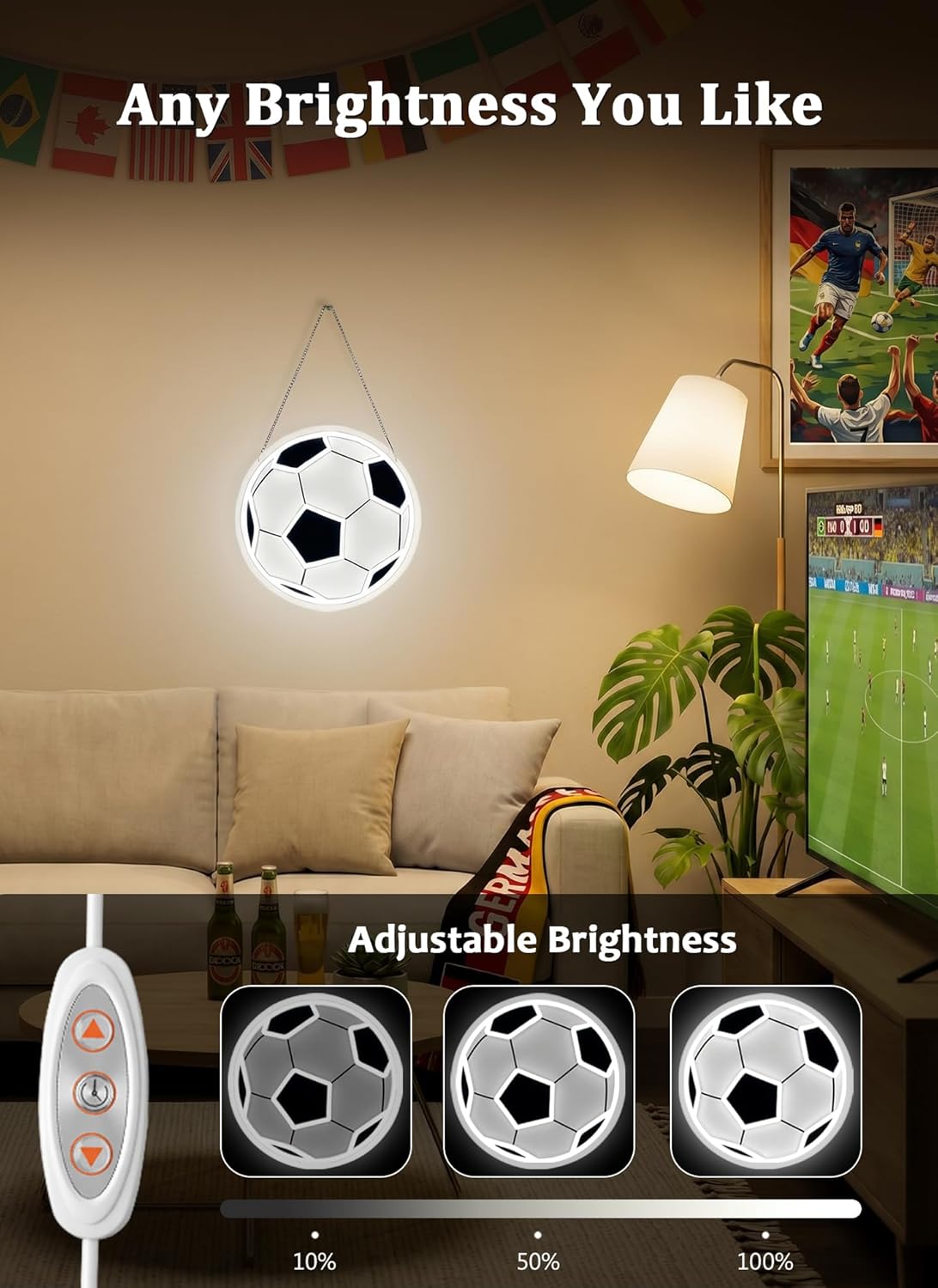 brightown-led-soccer-ball-neon-sign-usb-powered-adjustable-brightness-hanging-ki image 4