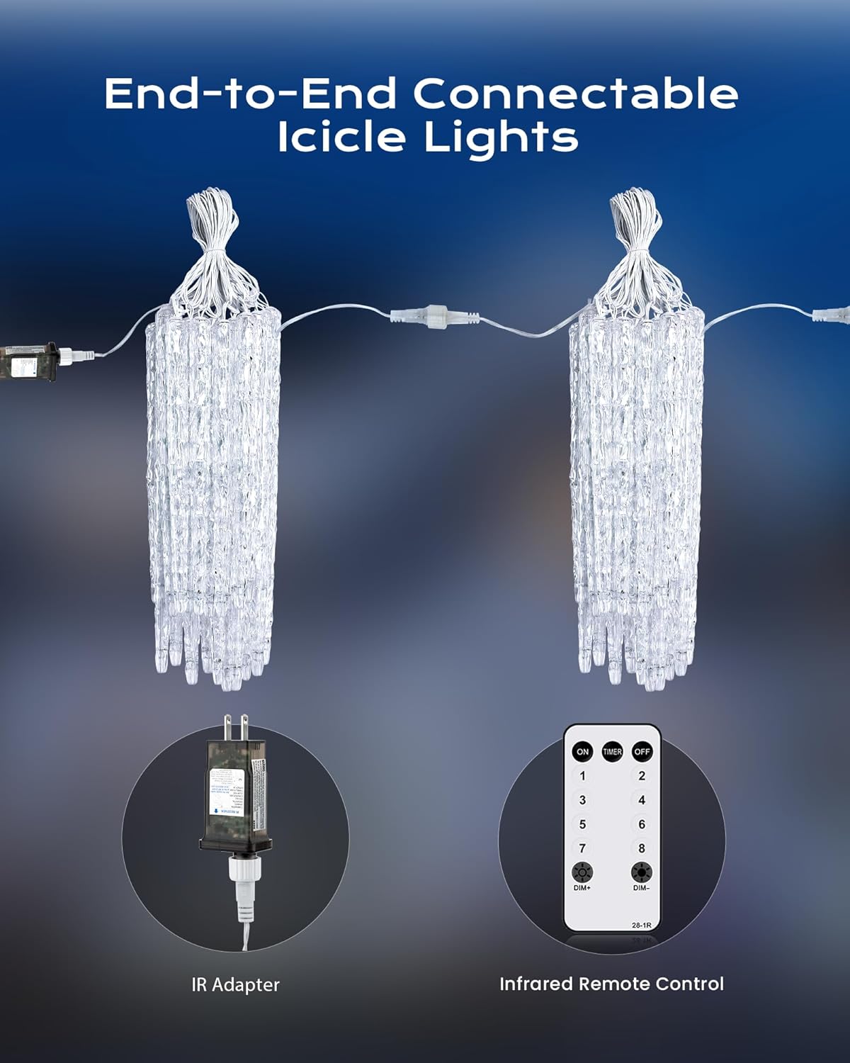 brightown-20ft-20-tubes-100-led-cool-white-christmas-icicle-lights-with-remote image 7