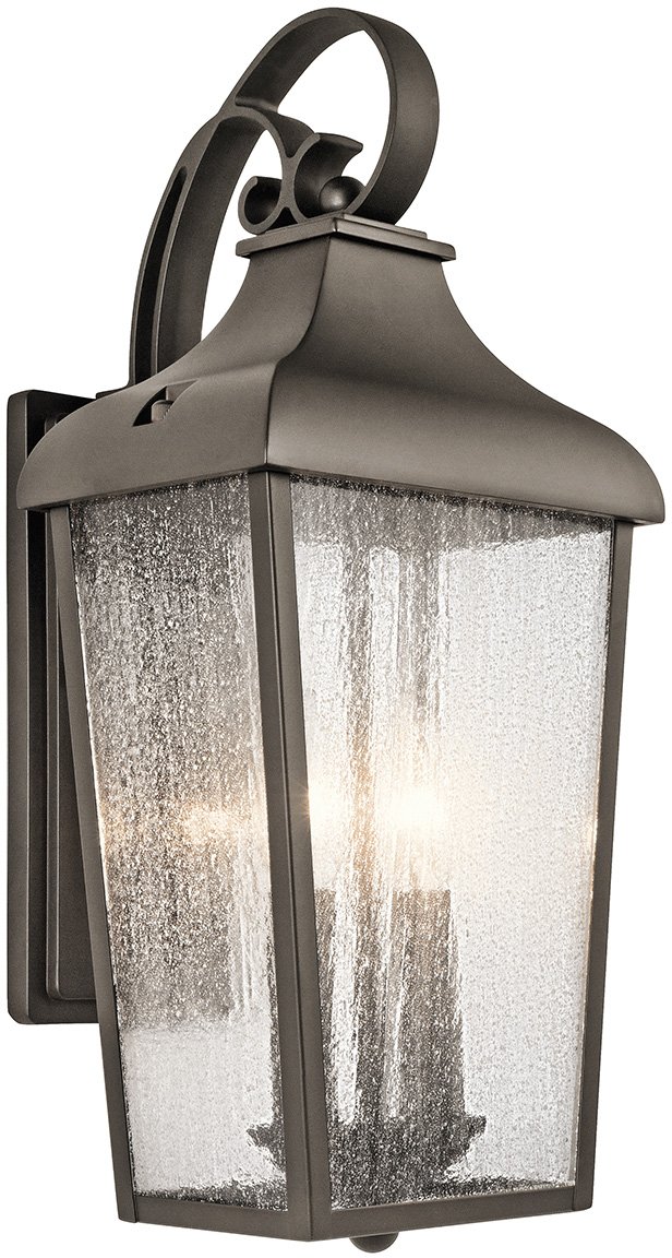 kichler-forestdale-18-5-outdoor-wall-light-olde-bronze-2-light-with-clear-seeded image 1