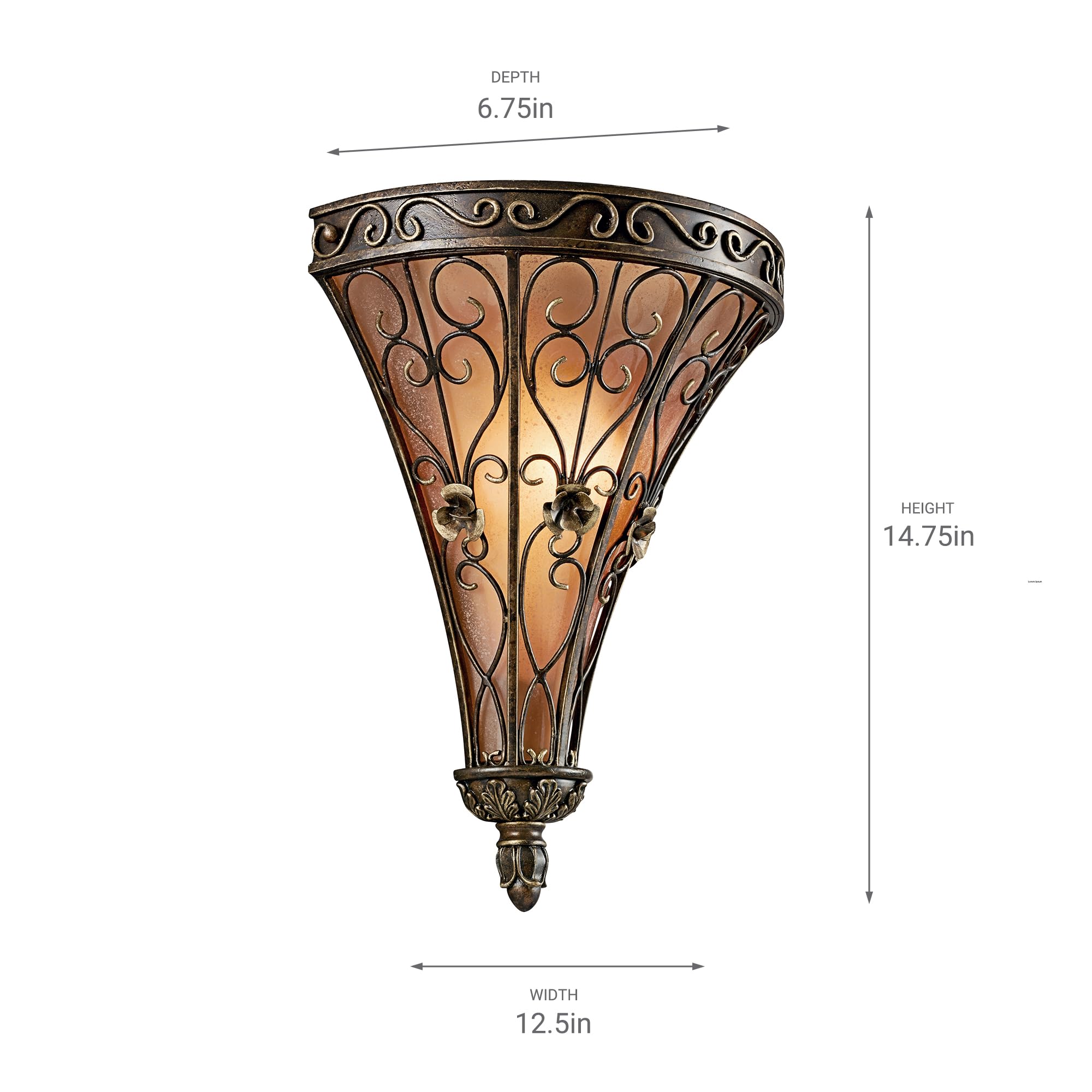 kichler-marchesa-1-light-wall-sconce-in-terrene-bronze-with-satin-etched-umber-s image 3