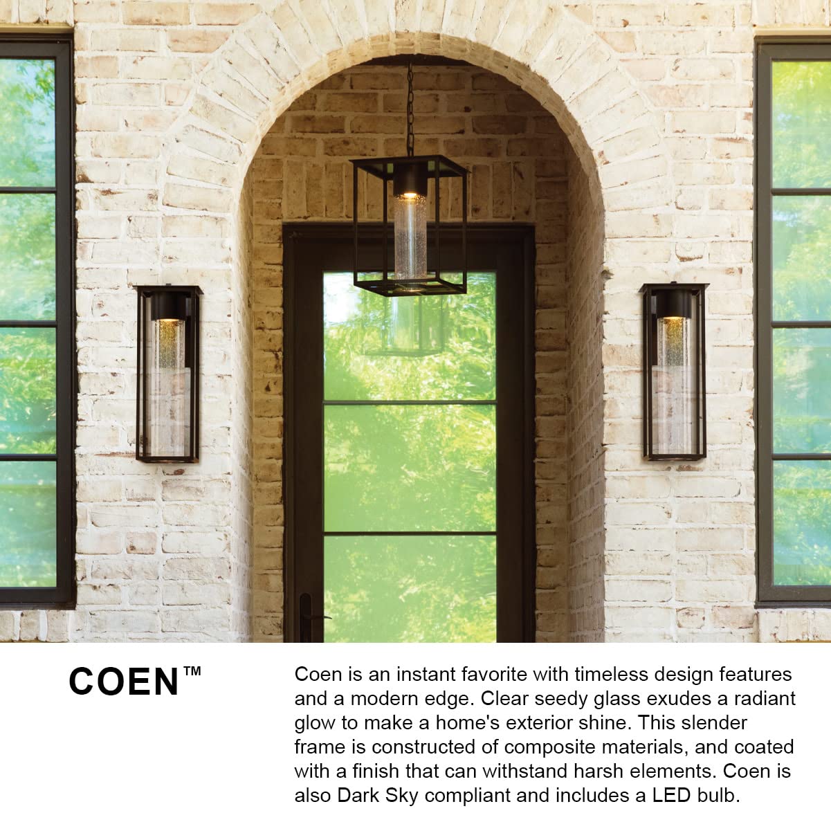 hinkley-coen-medium-wall-mount-outdoor-lantern-composite-clear-seedy-glass-dark- image 8