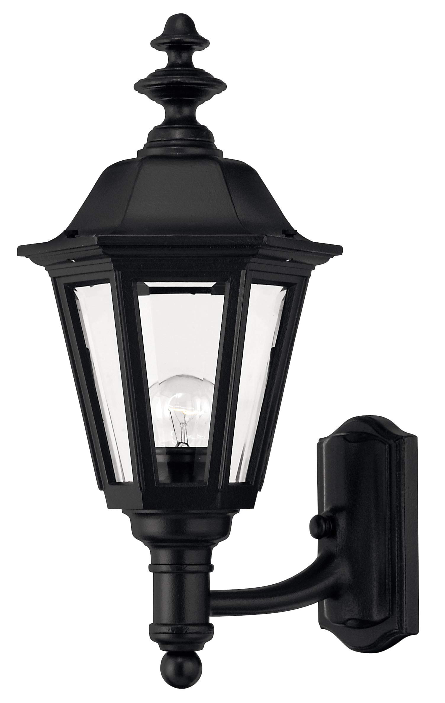 hinkley-manor-house-medium-wall-mount-outdoor-lantern-black-finish-clear-beveled image 1