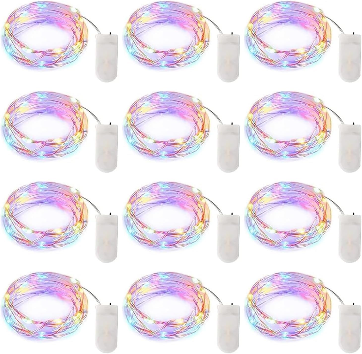 brightown-12-pack-7ft-battery-operated-silver-wire-fairy-lights-20-pastel-led-cr image 1