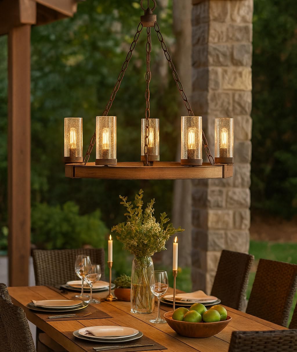 hinkley-sawyer-six-light-medium-outdoor-chandelier-sequoia-with-iron-rust-accent image 2