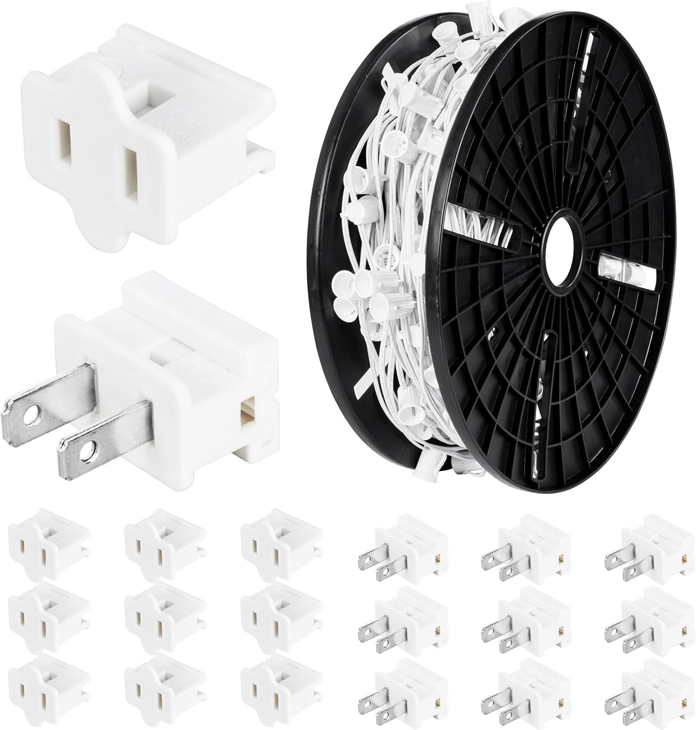 brightown-commercial-250ft-c9-christmas-light-sockets-on-spool-12-spacing-green- image 8