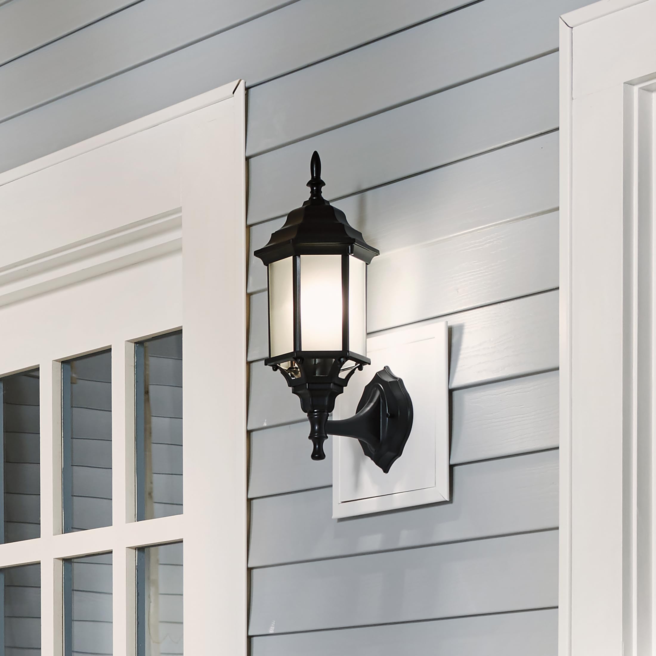 kichler-chesapeake-outdoor-wall-sconce-black-49255bk-coastal-die-cast-aluminum-w image 3
