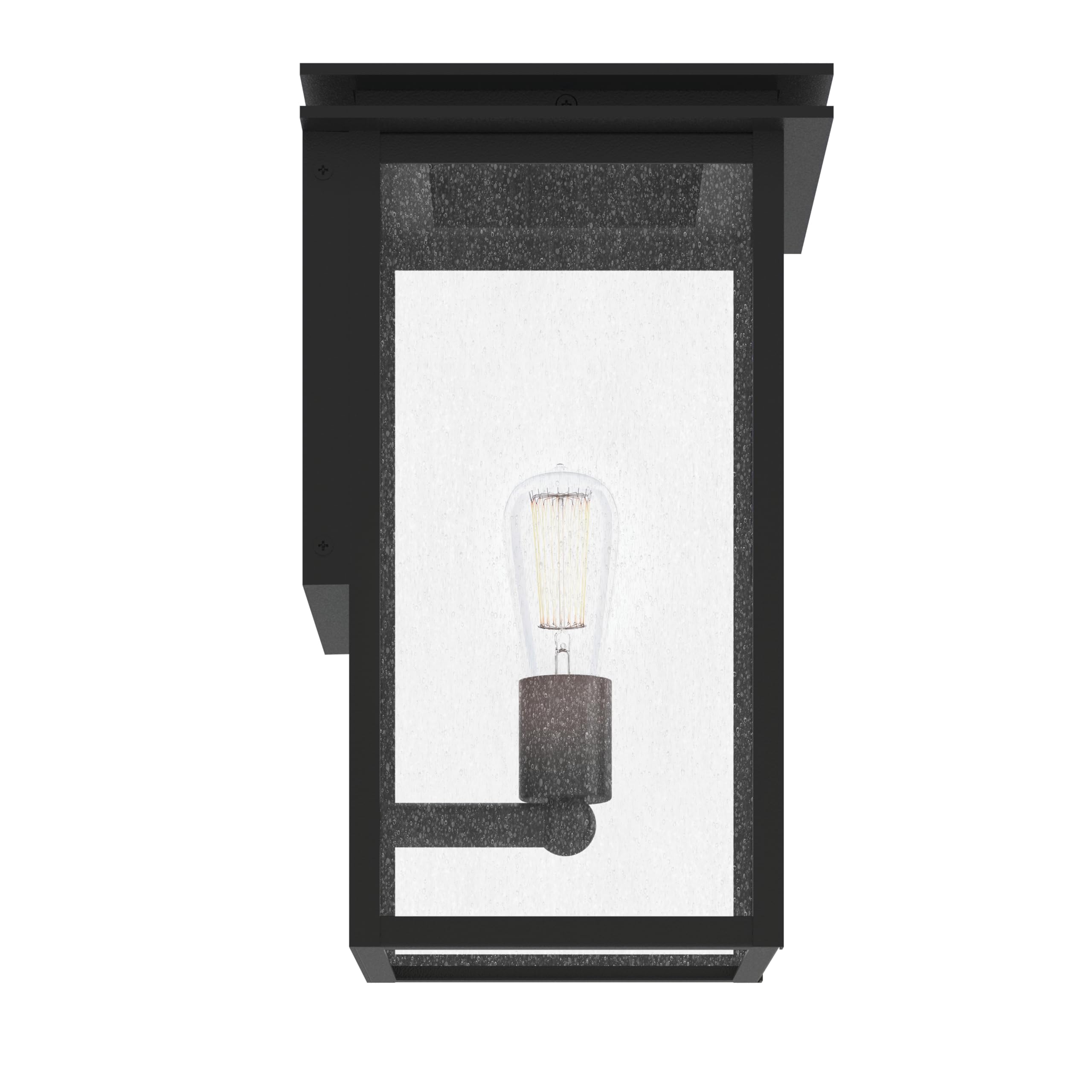 kichler-arkville-outdoor-wall-light-textured-black-clear-seeded-glass-8-5-x-14 image 3