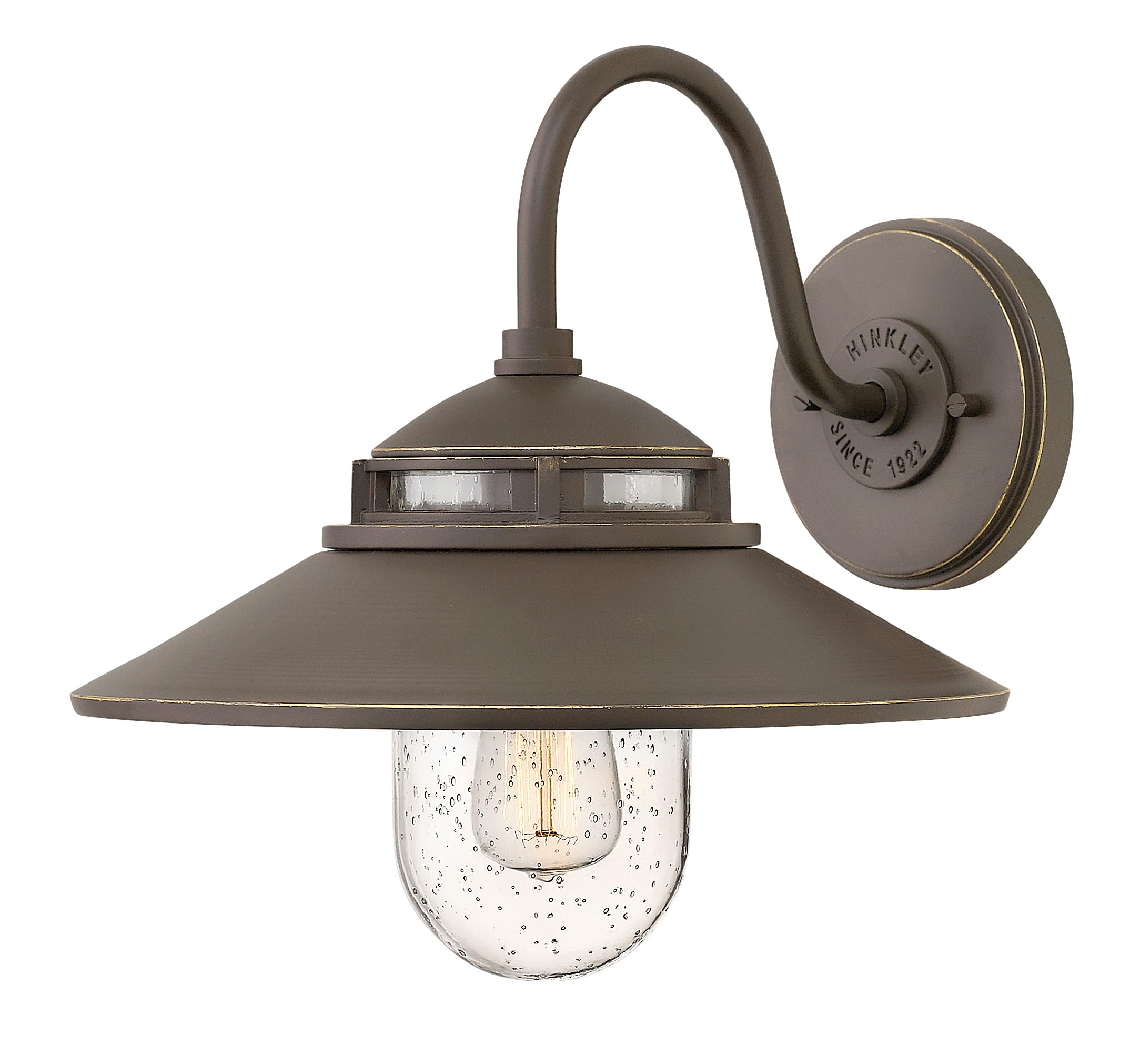 hinkley-atwell-small-wall-mount-outdoor-barn-light-aluminum-clear-seedy-glass-go image 1
