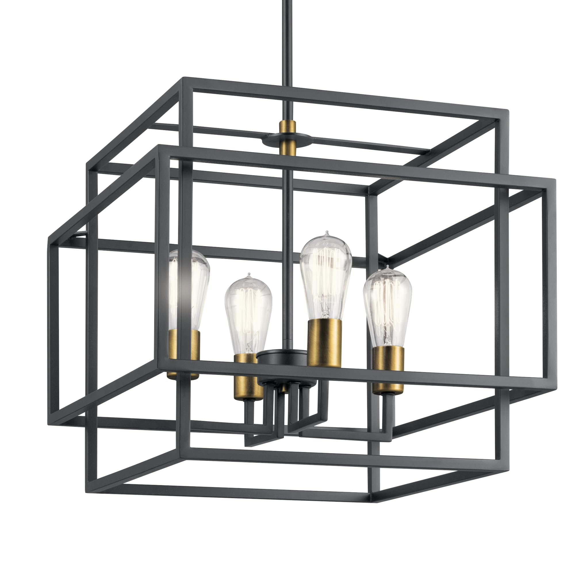 kichler-taubert-16-5-4-light-pendant-light-black-with-natural-brass-accents-mode image 2