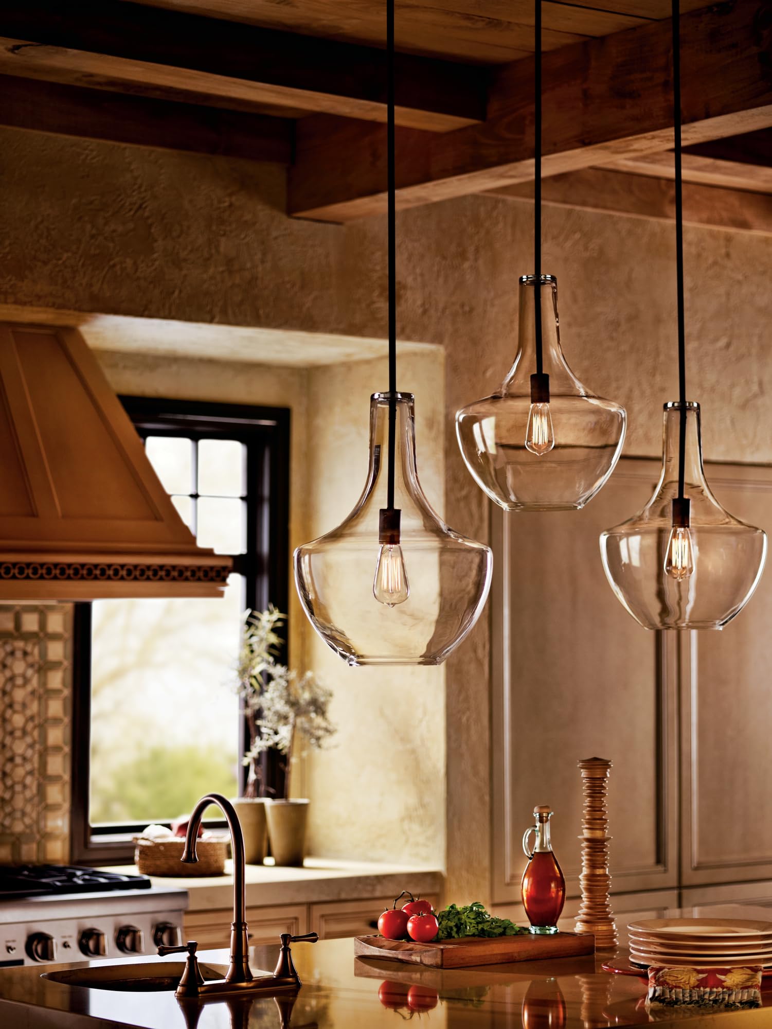 kichler-everly-bell-pendant-light-with-clear-glass-and-olde-bronze-finish image 4
