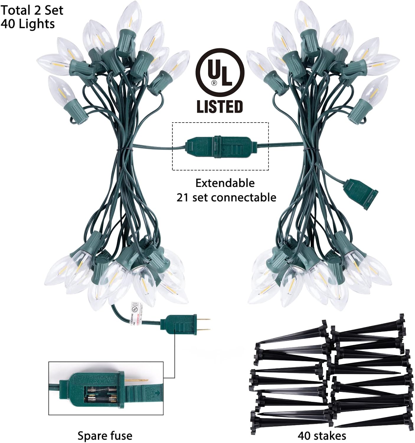 brightown-2-pack-total-51-4-ft-plug-in-40-c9-led-bulbs-string-lights-for-christm image 5