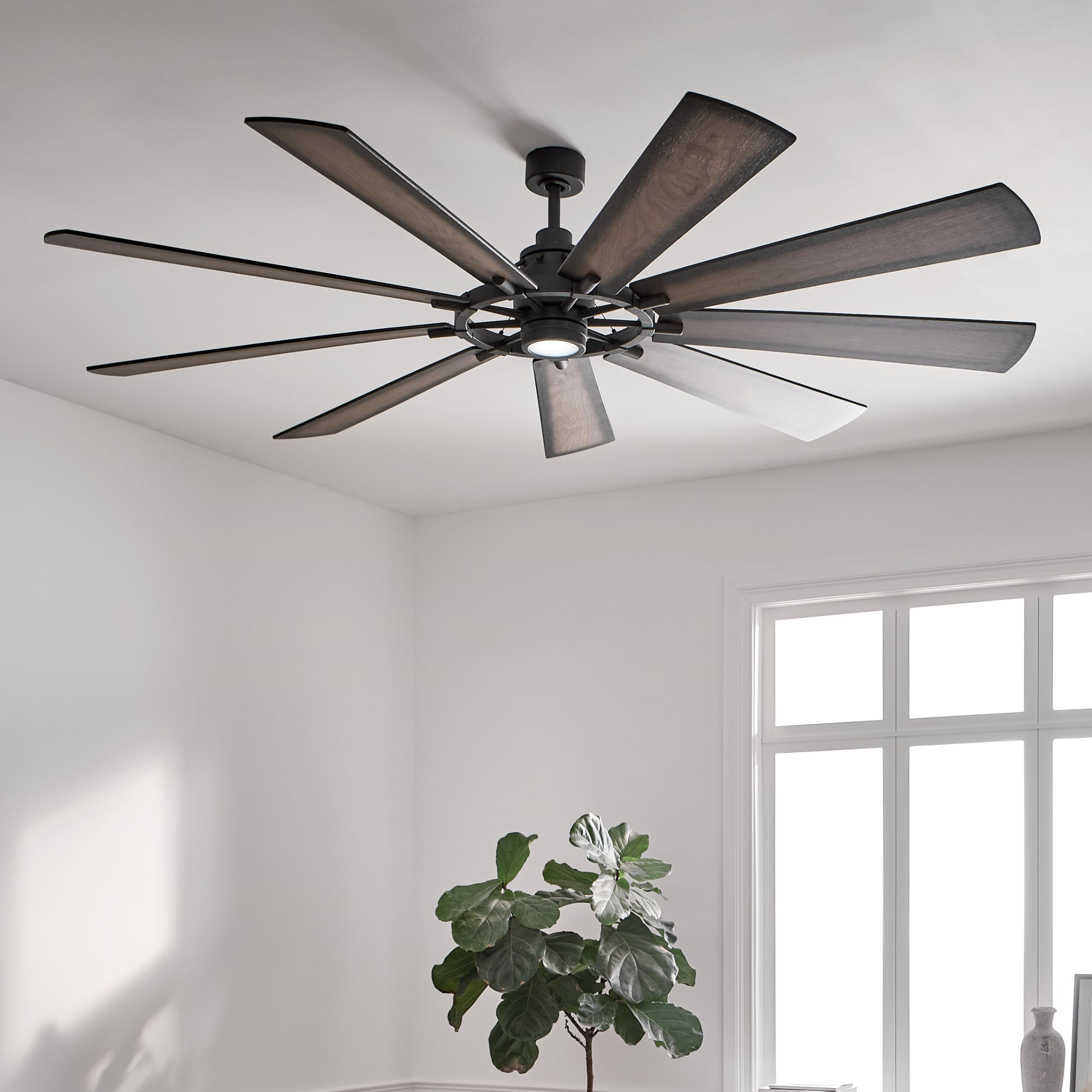 kichler-gentry-xl-9-blade-distressed-black-ceiling-fan-with-1-light-led-model-30 image 3