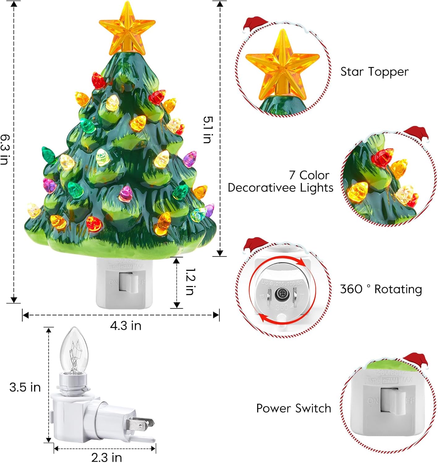 brightown-2-pack-6-decorative-ceramic-christmas-tree-night-light-with-glossy-fin image 6