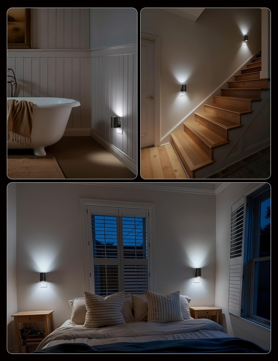 brightown-2-pack-plug-in-night-lights-with-rotating-plug-light-sensor-pure-white image 6