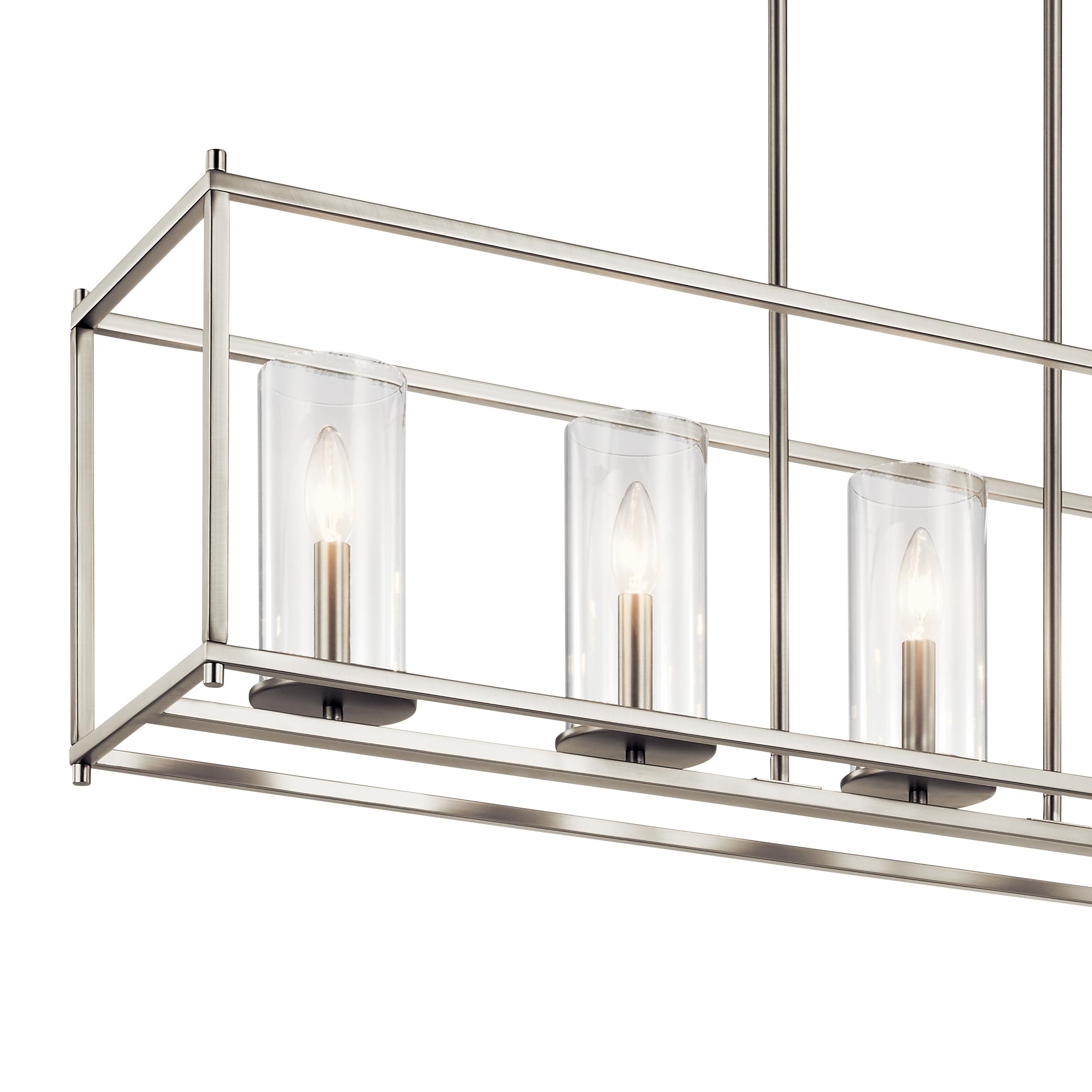 kichler-crosby-5-light-linear-chandelier-in-brushed-nickel-43995ni-for-dining-ro image 6