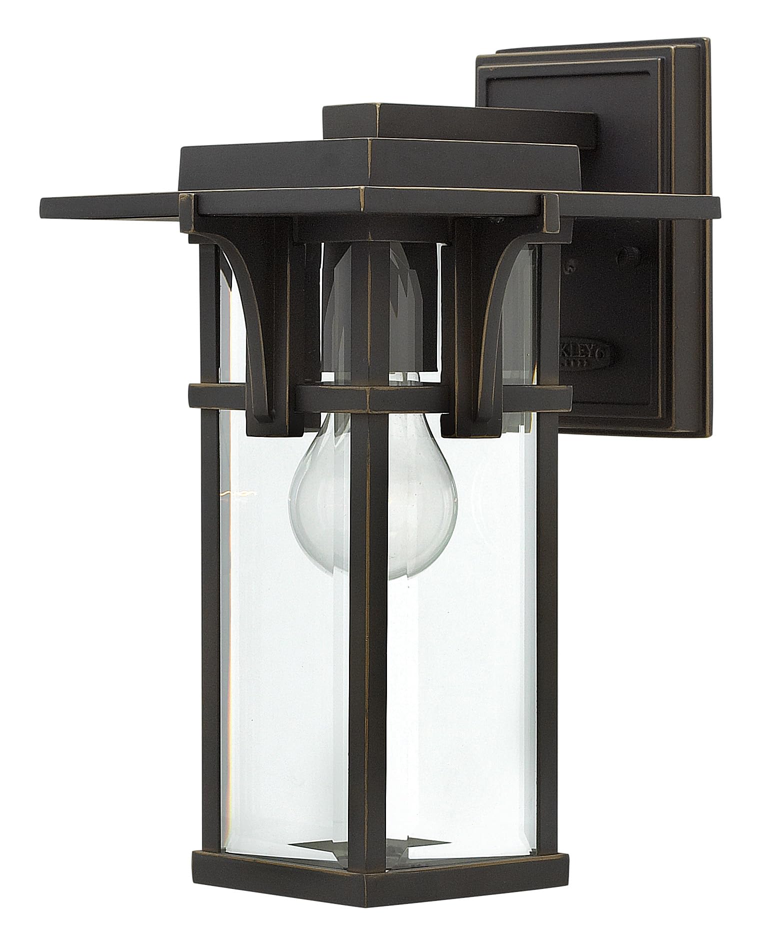 hinkley-manhattan-single-light-outdoor-wall-mount-lantern-aluminum-clear-beveled image 1