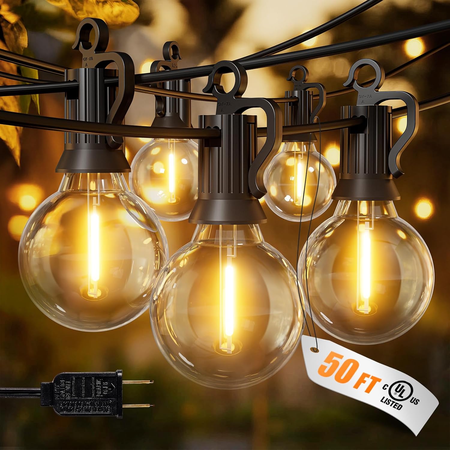 brightown-g40-50ft-plug-in-25-led-bulbs-string-lights-for-patio-garden-cafe-wedd image 1