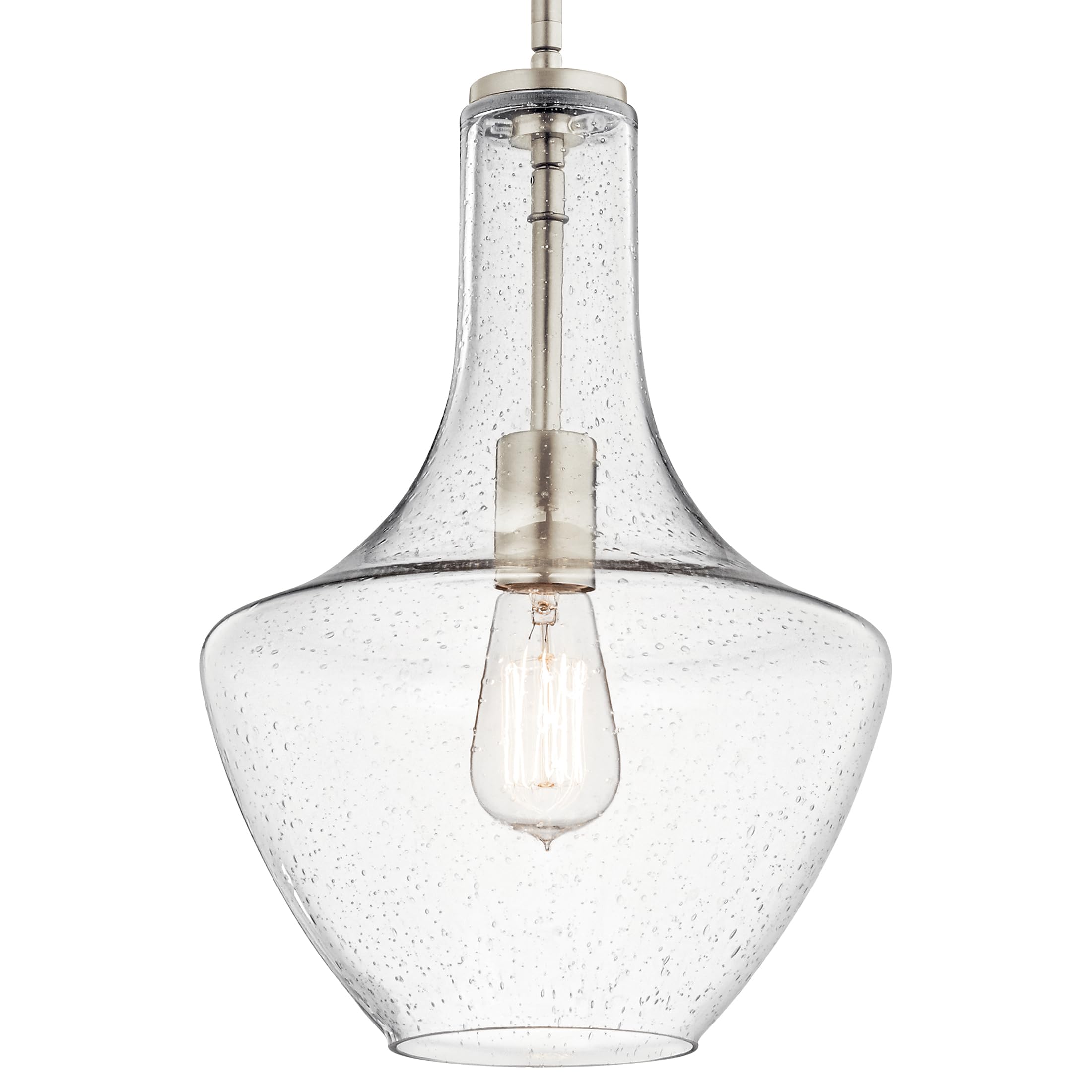kichler-everly-bell-pendant-light-seeded-glass-brushed-nickel-model-42141nics image 4