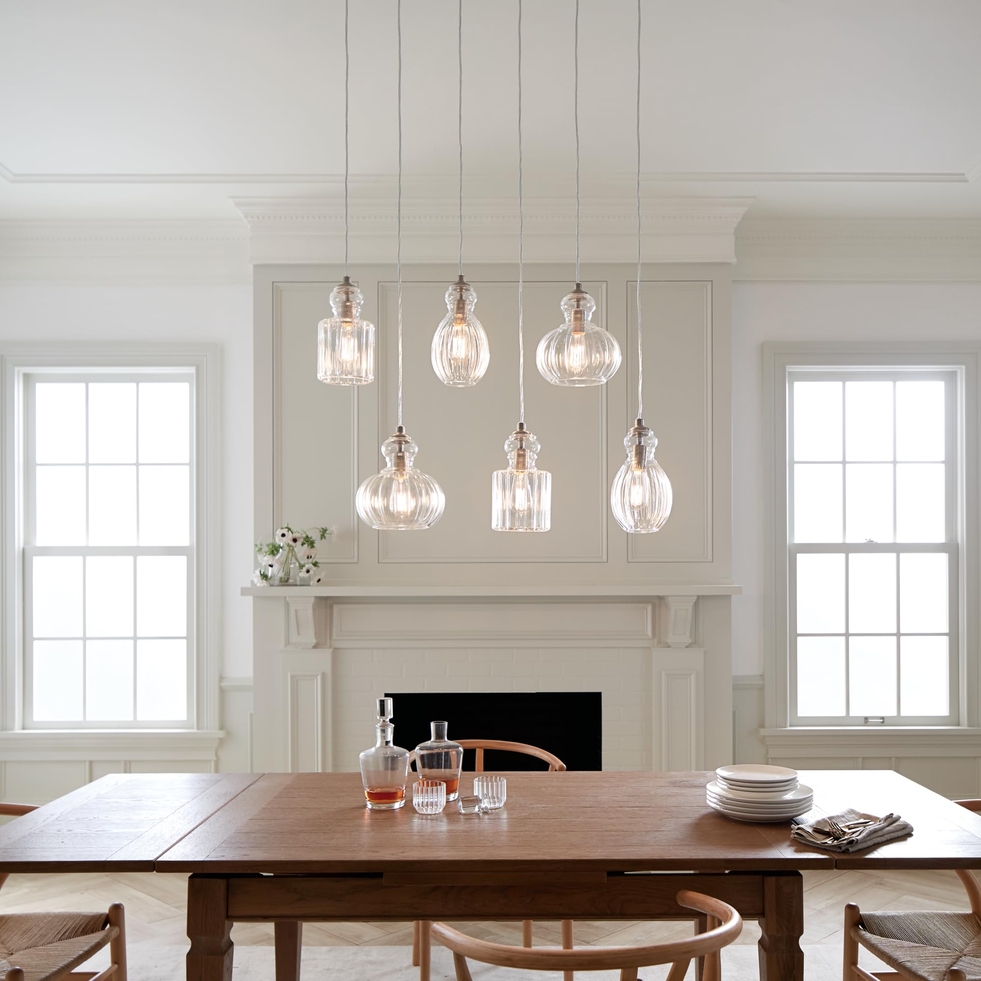 kichler-lighting-riviera-35-5-6-light-linear-chandelier-with-clear-ribbed-glass- image 5