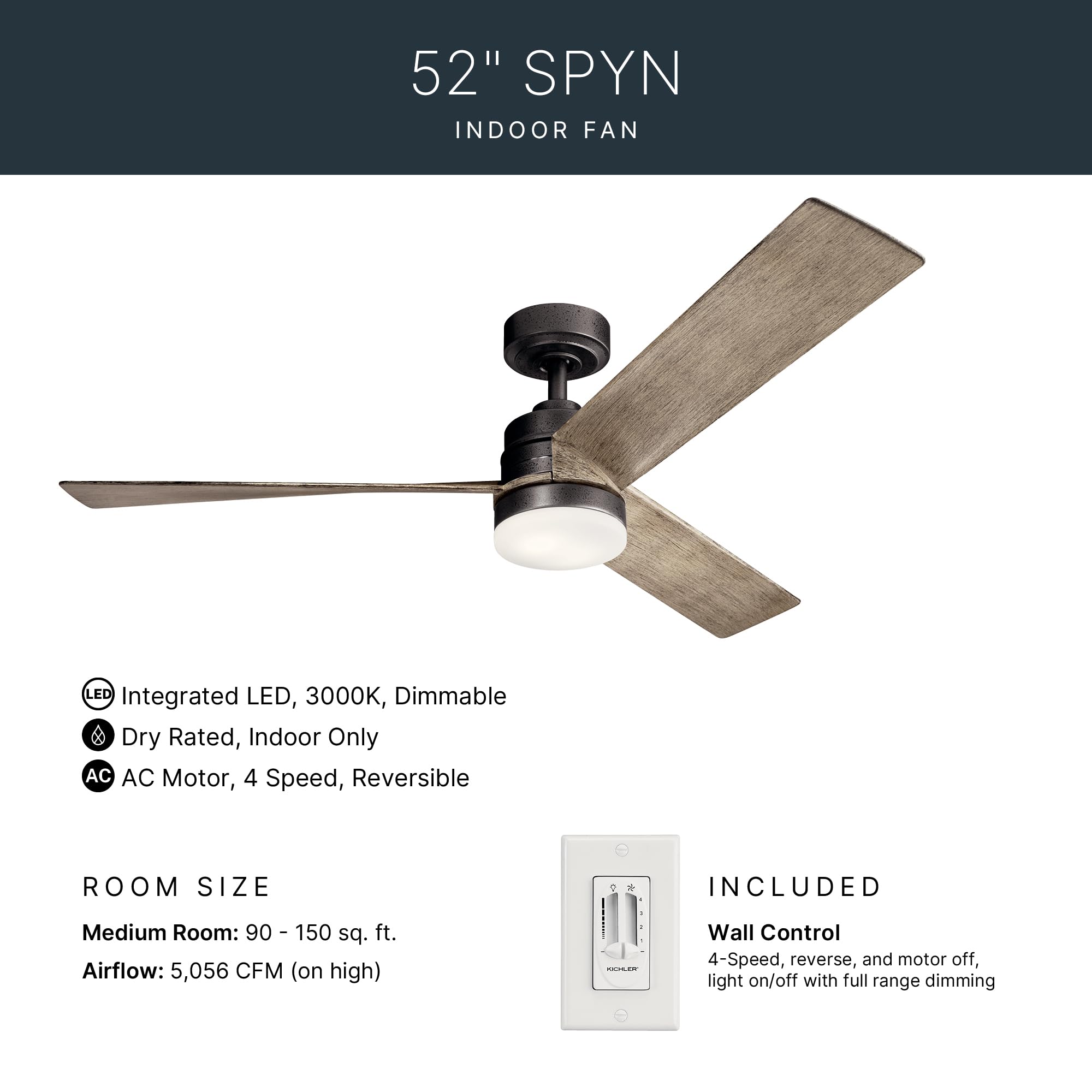 kichler-spyn-52-ceiling-fan-with-led-light-anvil-iron-wall-control-dimmable-led- image 4