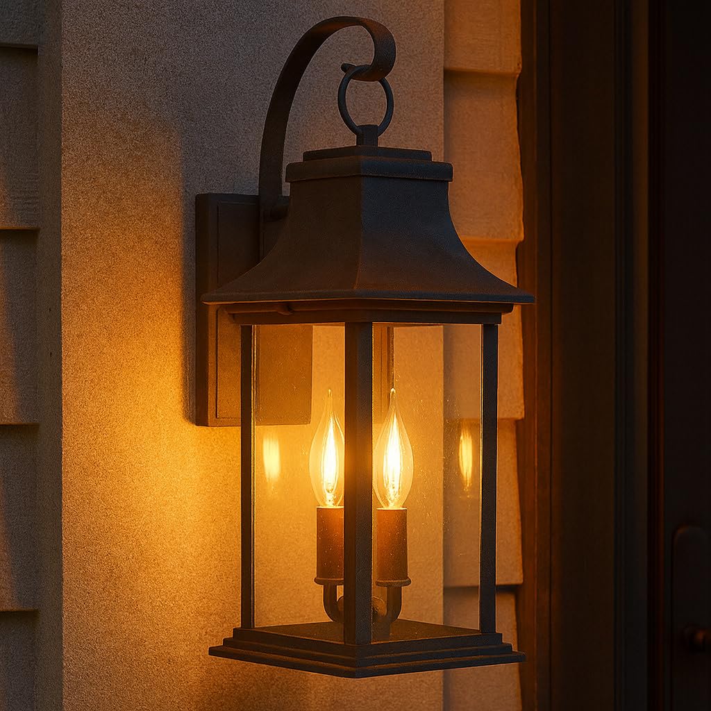 hinkley-adair-20-2-light-led-outdoor-wall-lantern-aged-zinc-with-heritage-brass- image 2