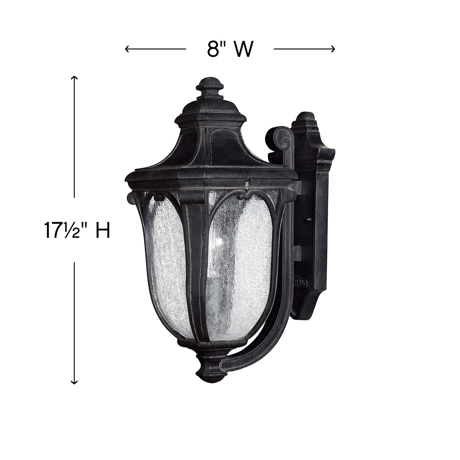 hinkley-trafalgar-traditional-one-light-small-outdoor-wall-mount-in-museum-black image 2