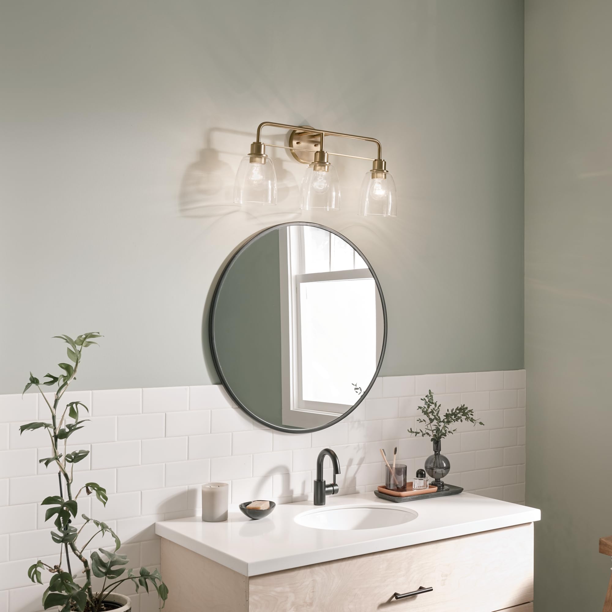 kichler-meller-3-light-industrial-vanity-light-champagne-bronze-with-clear-glass image 6