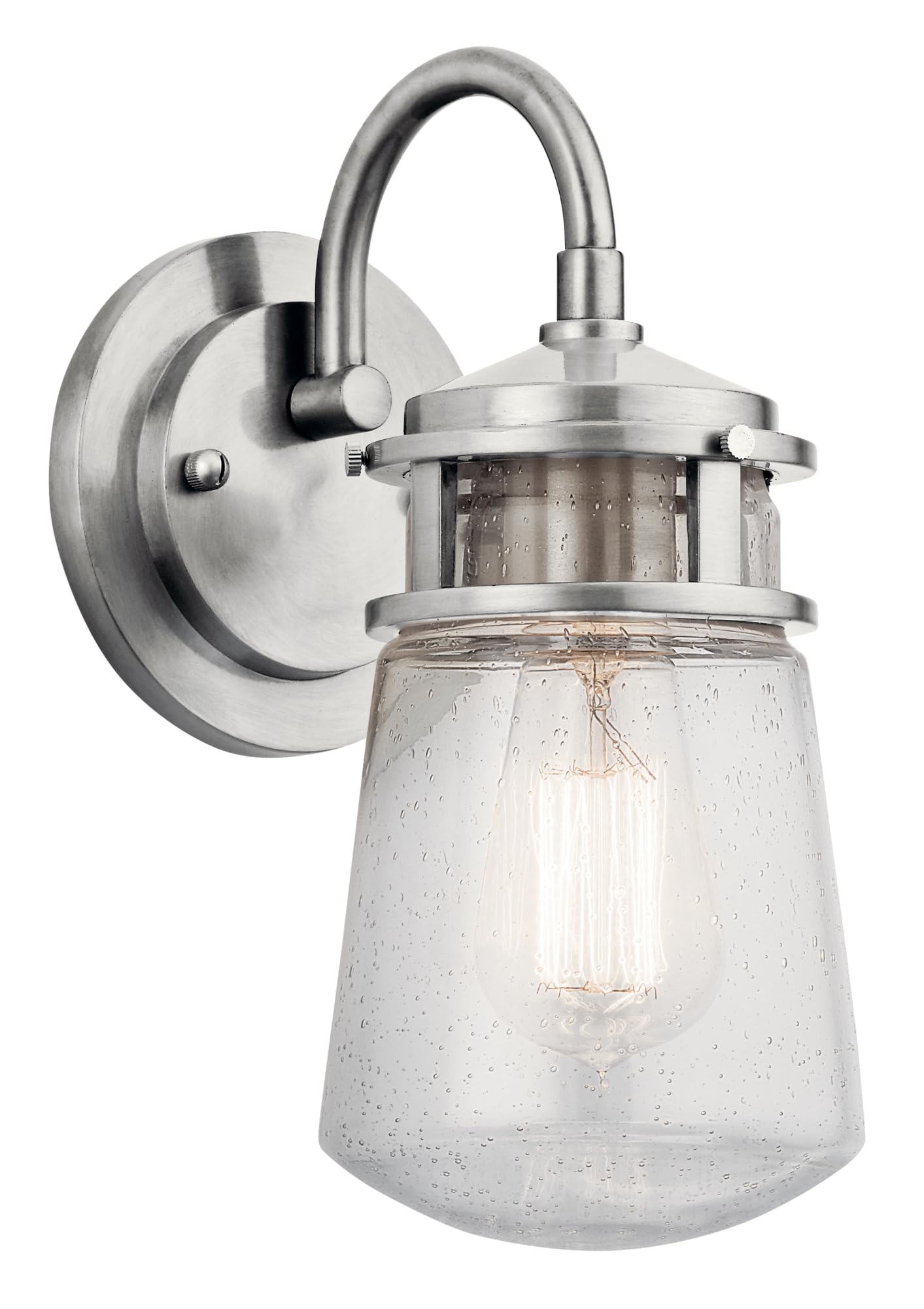 kichler-lyndon-1-light-outdoor-wall-sconce-in-architectural-bronze-with-clear-se image 8