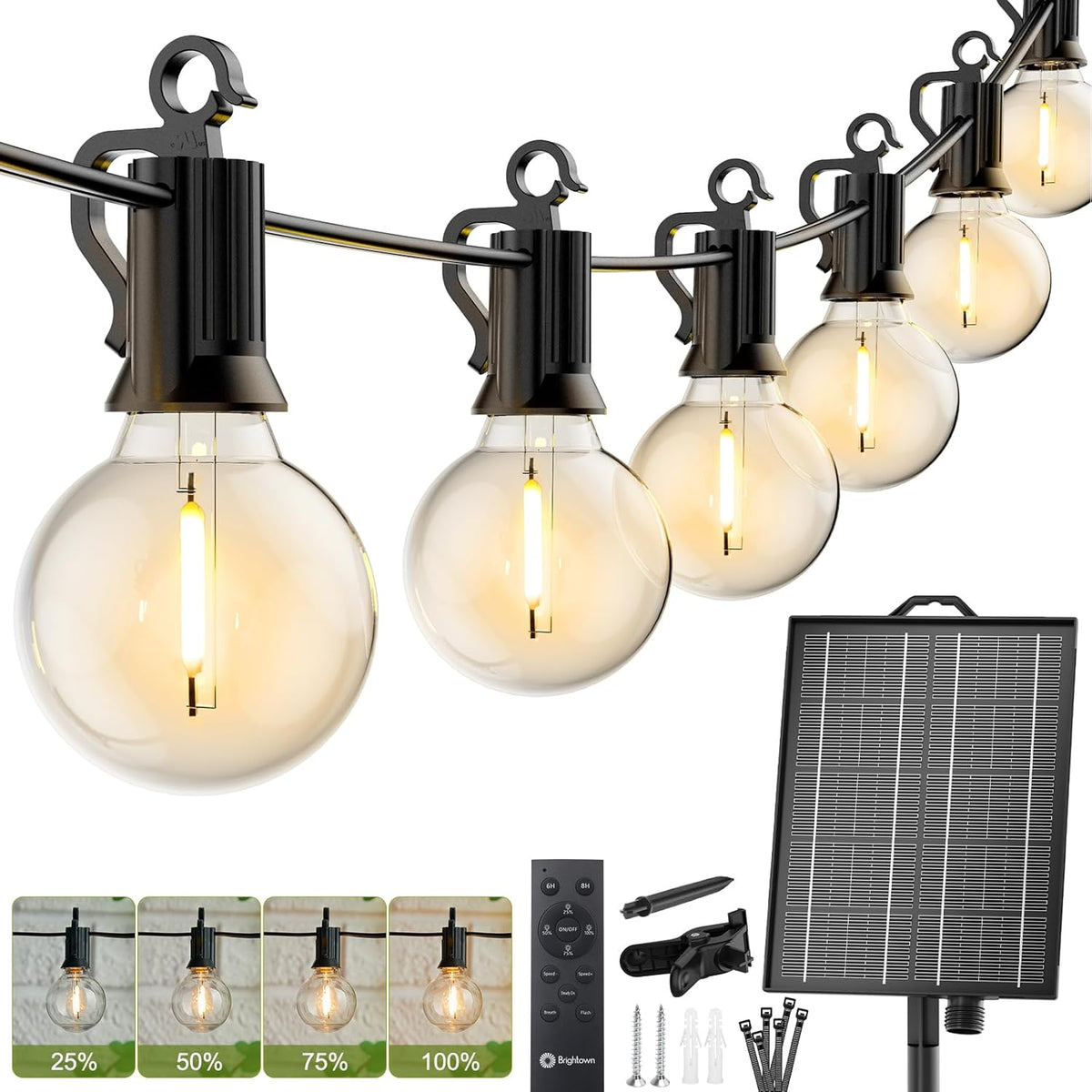 brightown-106ft-solar-powered-g40-33-led-bulbs-string-lights-for-patio-garden-ca image 1
