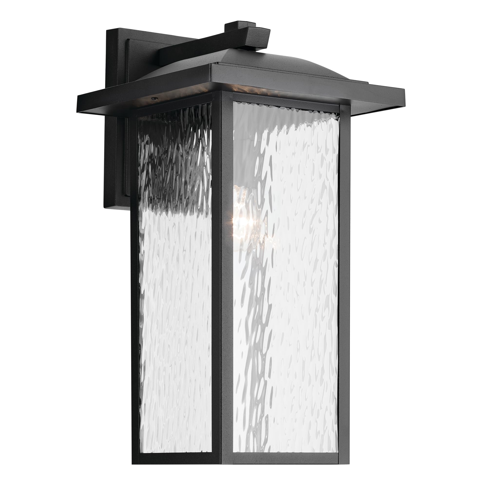 kichler-capanna-outdoor-wall-light-textured-black-water-glass-10-75-x-20-49928bk image 1