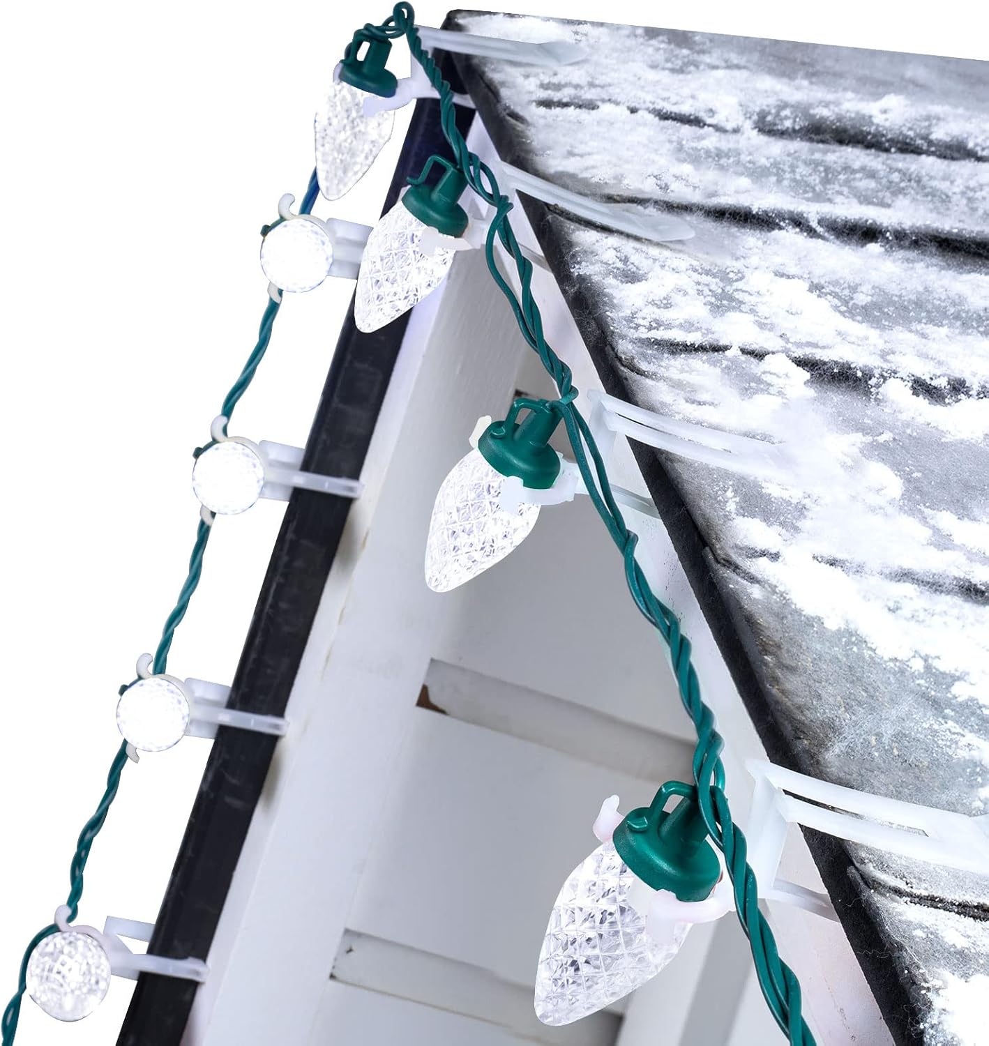brightown-68ft-100-led-c9-christmas-string-lights-with-quick-clips-pure-white-pl image 1