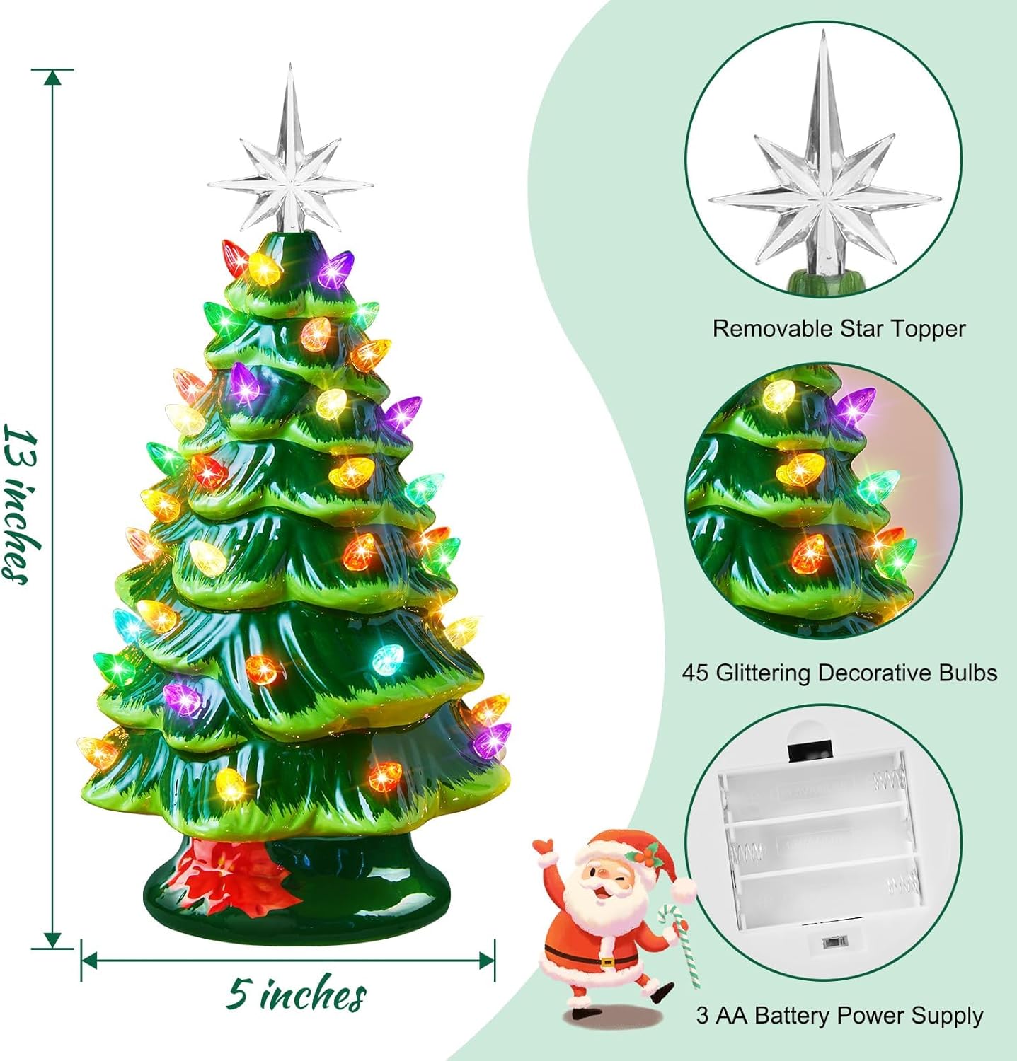 brightown-13-inch-battery-operated-pre-lit-tabletop-ceramic-christmas-tree-with- image 3