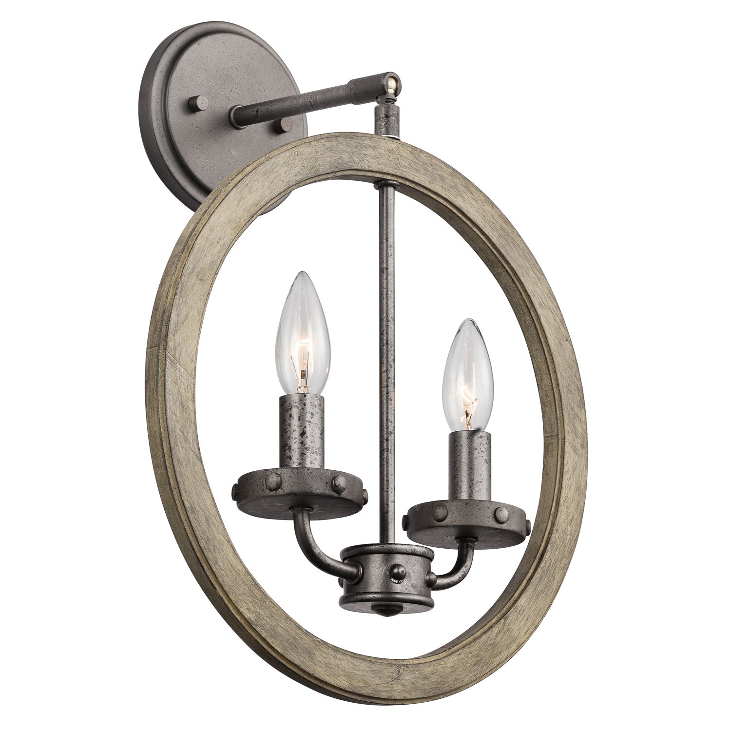 kichler-evan-43328dag-mini-pendant-wall-2-light-in-distressed-antique-gray image 2