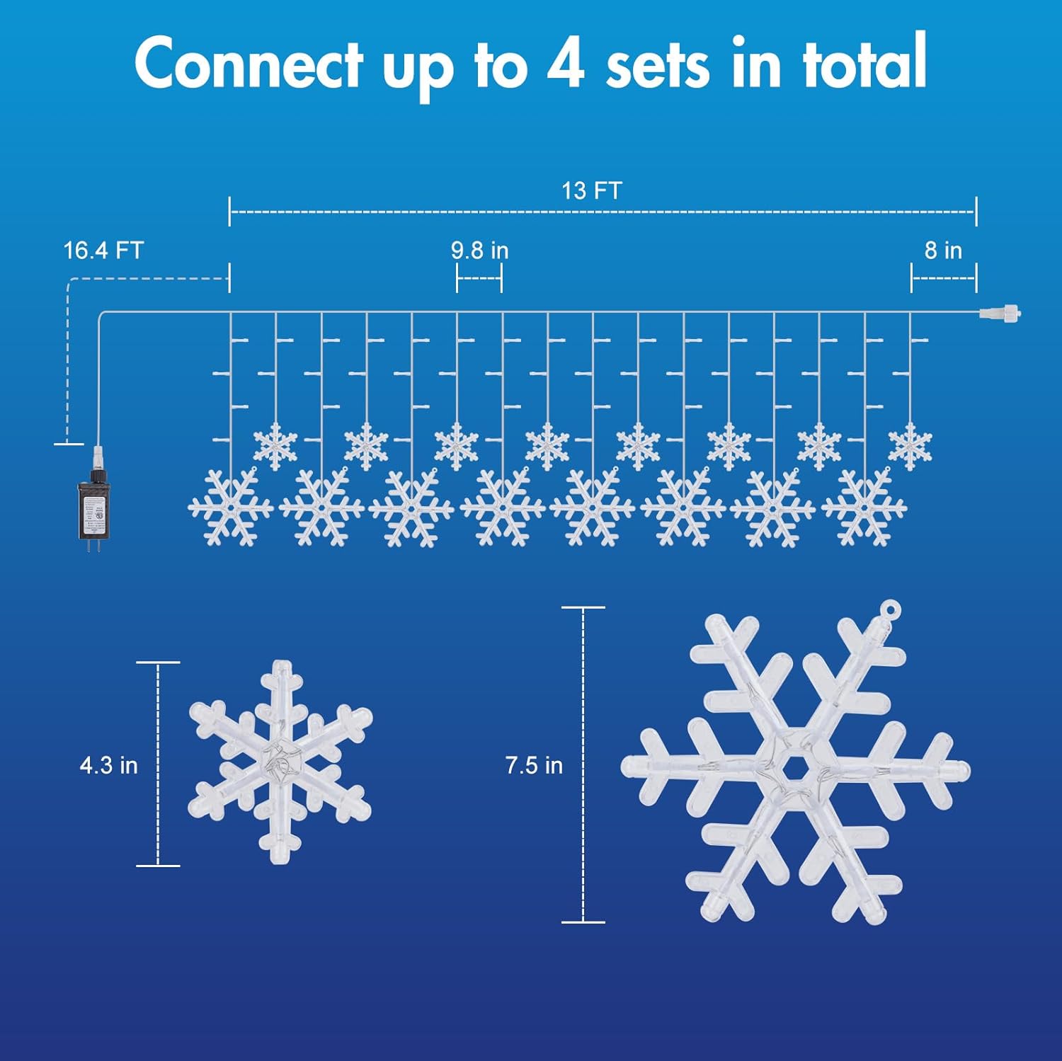 brightown-13ft-192-led-snowflake-icicle-lights-with-16-drops-for-christmas-roof- image 5