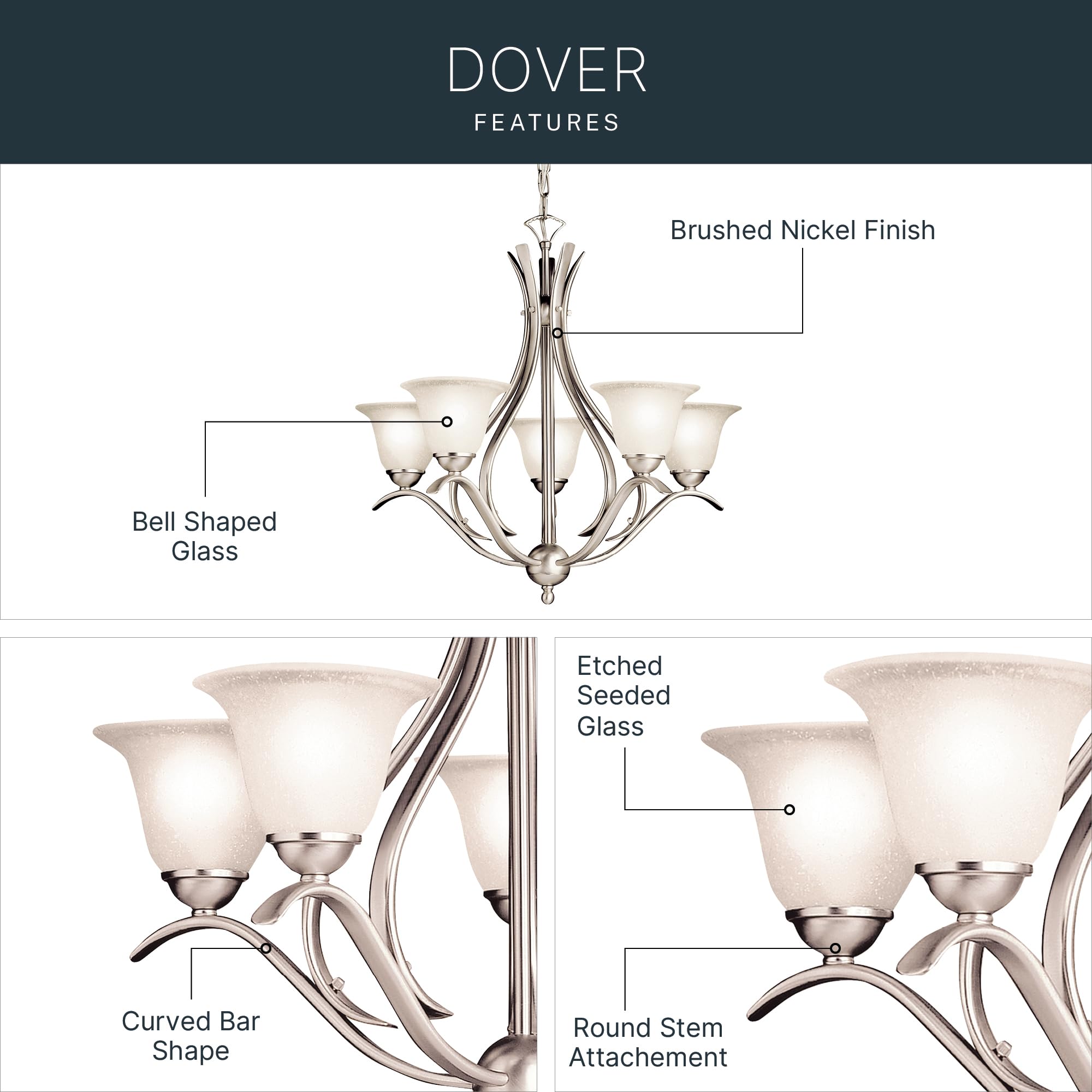 kichler-dover-5-light-chandelier-in-brushed-nickel-2020ni-for-dining-room-and-fo image 3