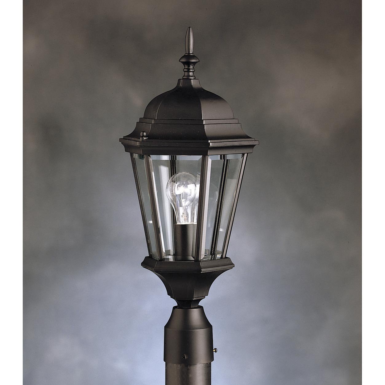 kichler-madison-outdoor-post-light-black-with-clear-beveled-glass-9-5-w-x-21-75- image 1