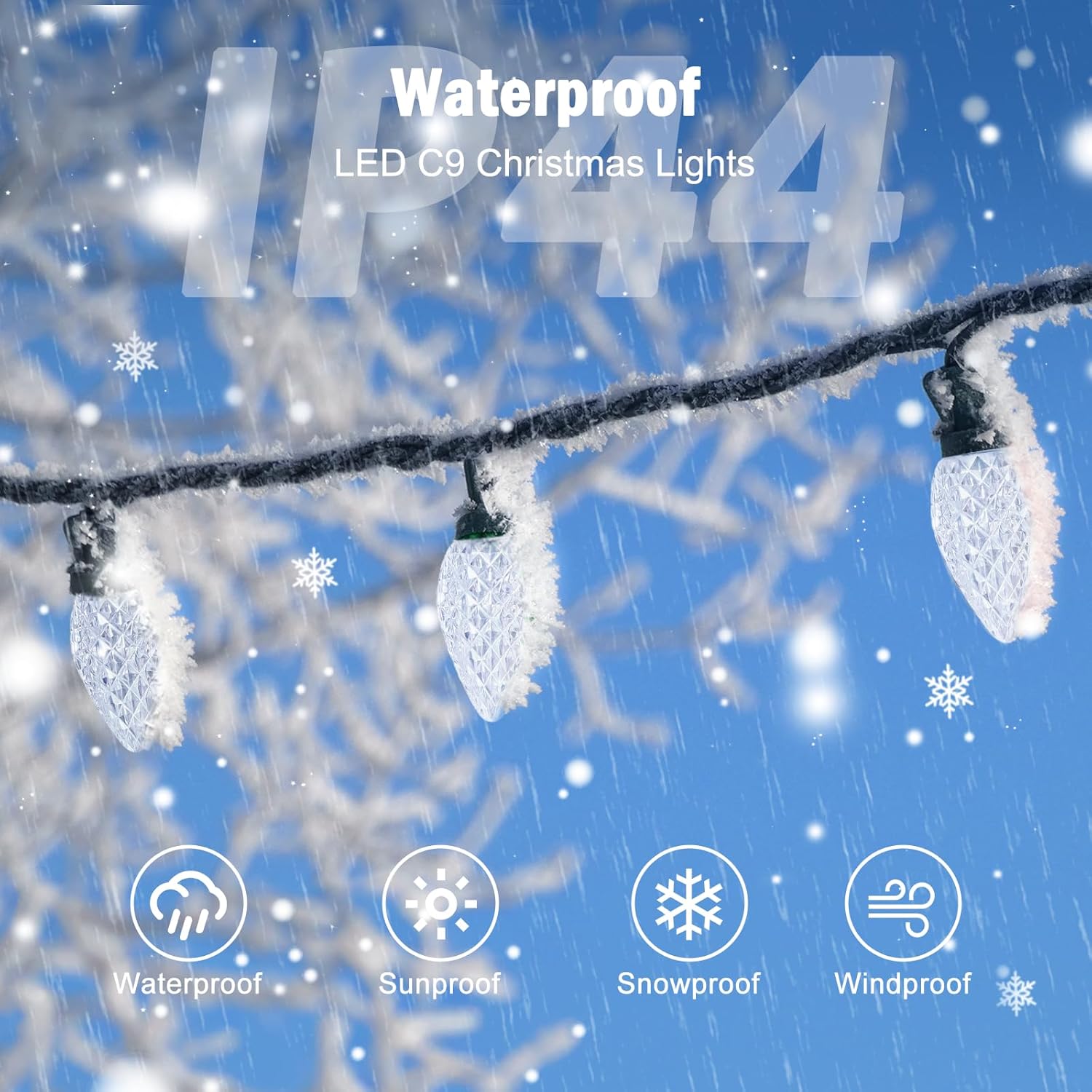 brightown-68ft-100-led-c9-christmas-string-lights-with-quick-clips-pure-white-pl image 7