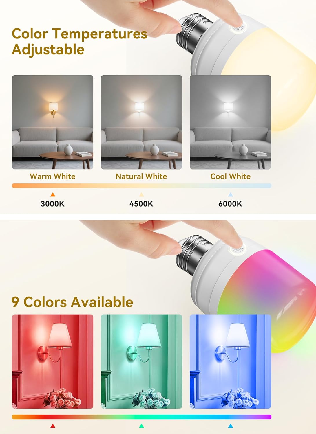 brightown-2-pack-e26-rechargeable-2300mah-light-bulbs-with-remote-timer-12-color image 4