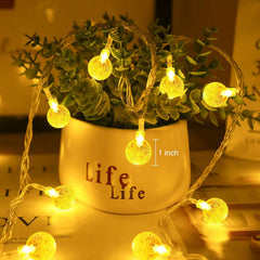 brightown-33ft-100-led-plug-in-crystal-globe-fairy-string-lights-with-remote-war image 2