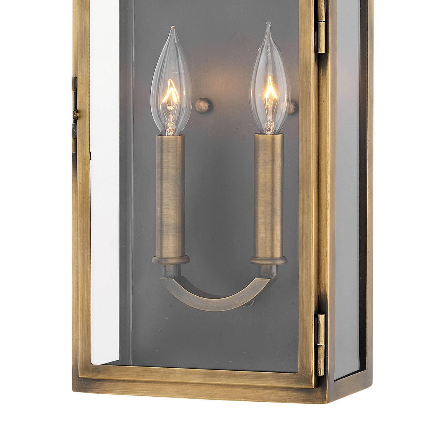 hinkley-rowley-two-light-outdoor-medium-wall-mount-in-light-antique-brass-with-c image 3