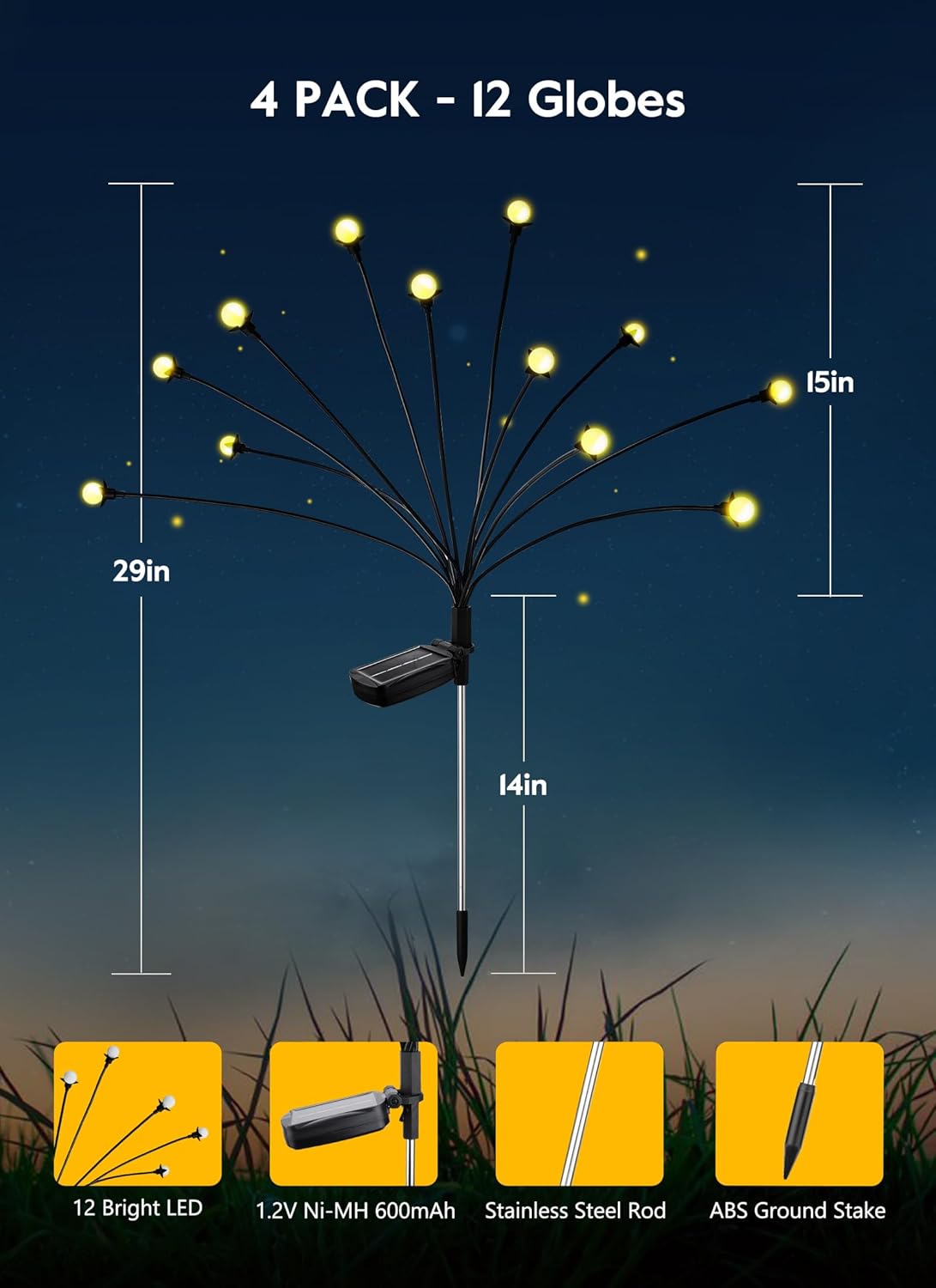 brightown-4-pack-48-led-firefly-solar-powered-stake-lights-for-garden-yard-pathw image 7