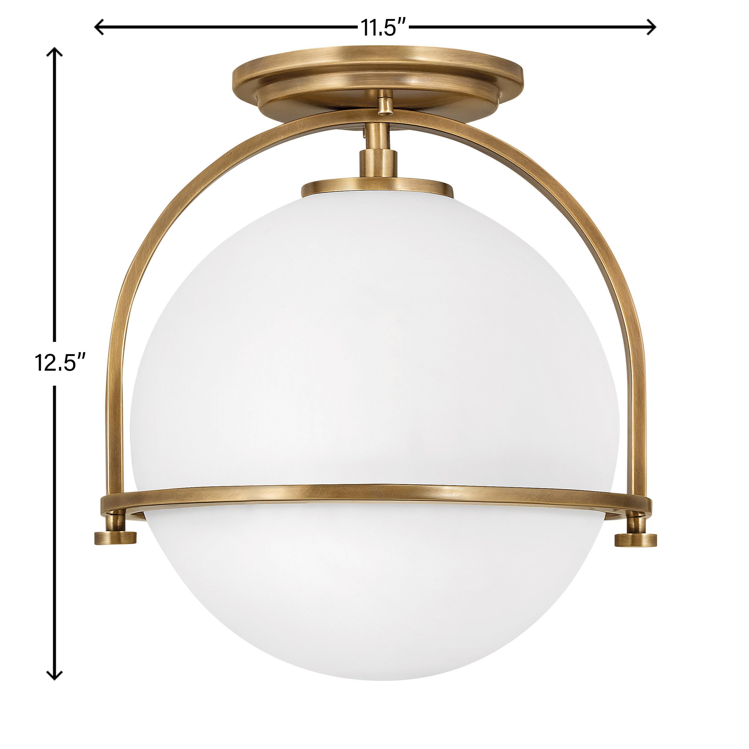 hinkley-somerset-small-semi-flush-mount-ceiling-light-in-heritage-brass-with-etc image 3
