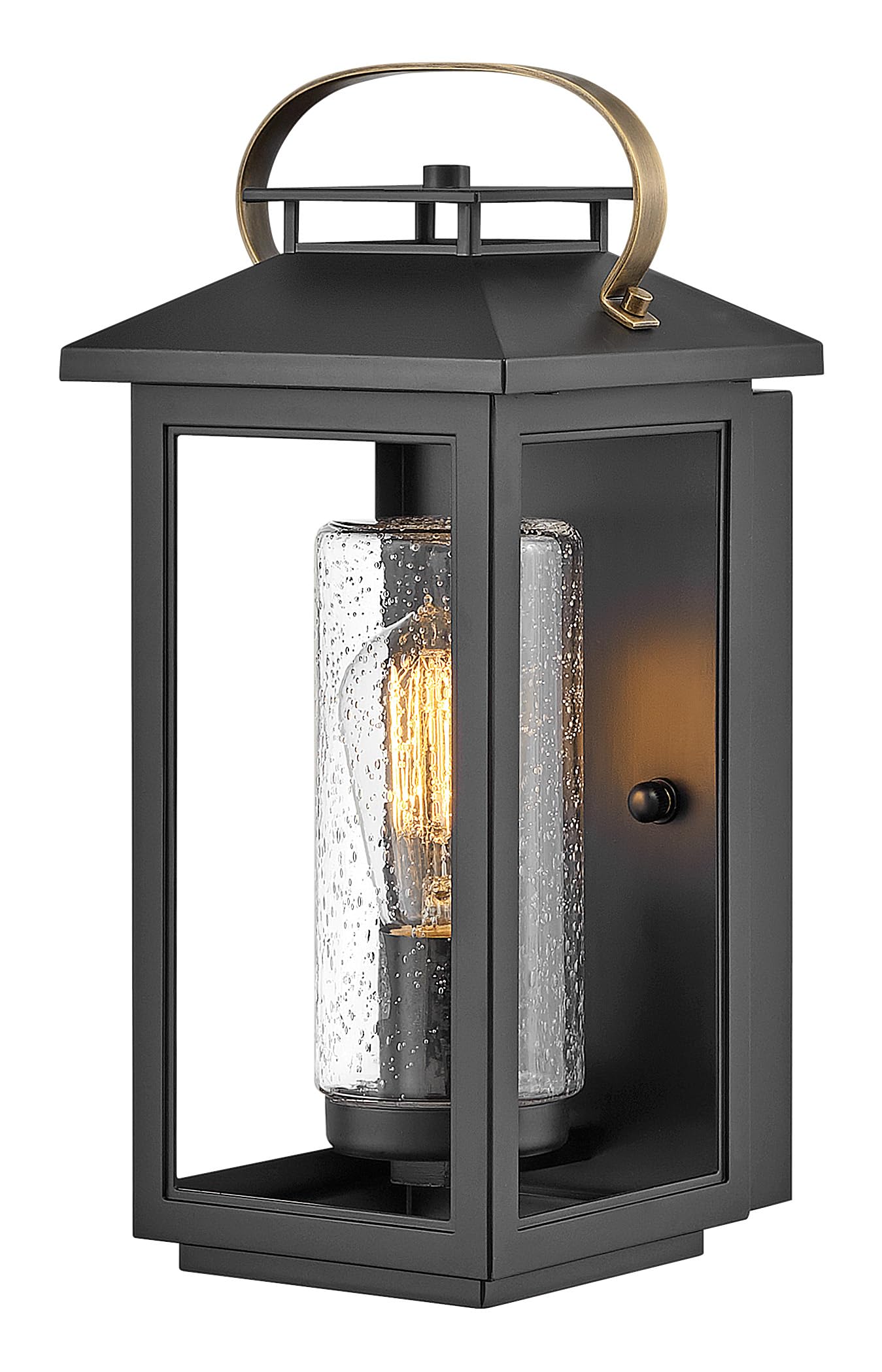 hinkley-atwater-medium-1-light-outdoor-wall-lantern-composite-black-finish-with- image 1
