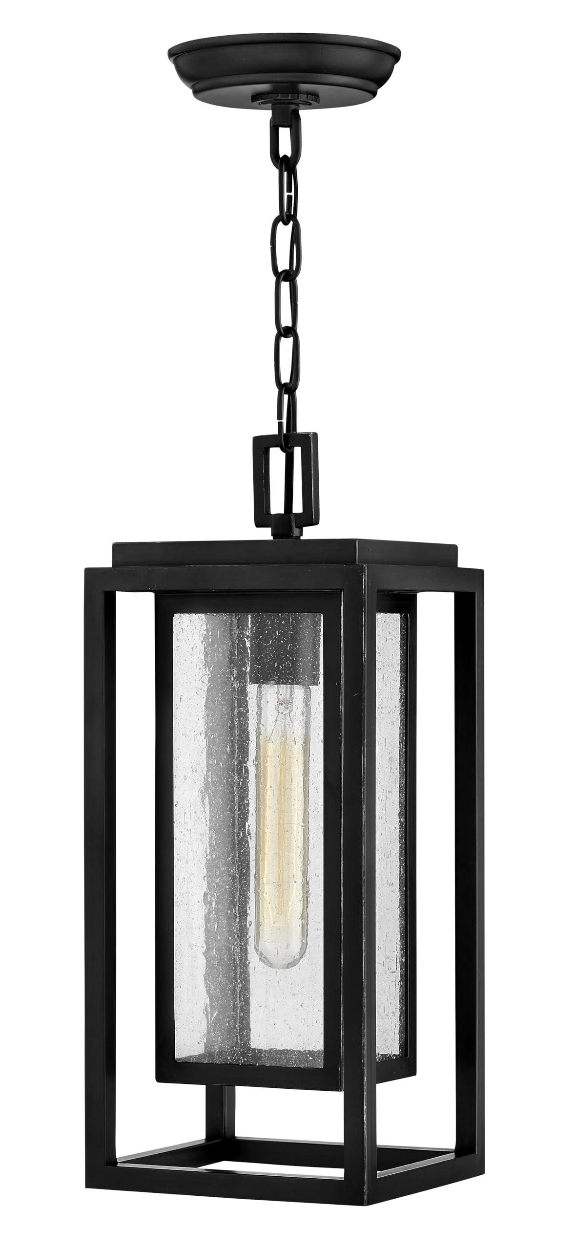 hinkley-republic-medium-hanging-outdoor-lantern-black-finish-composite-with-clea image 1